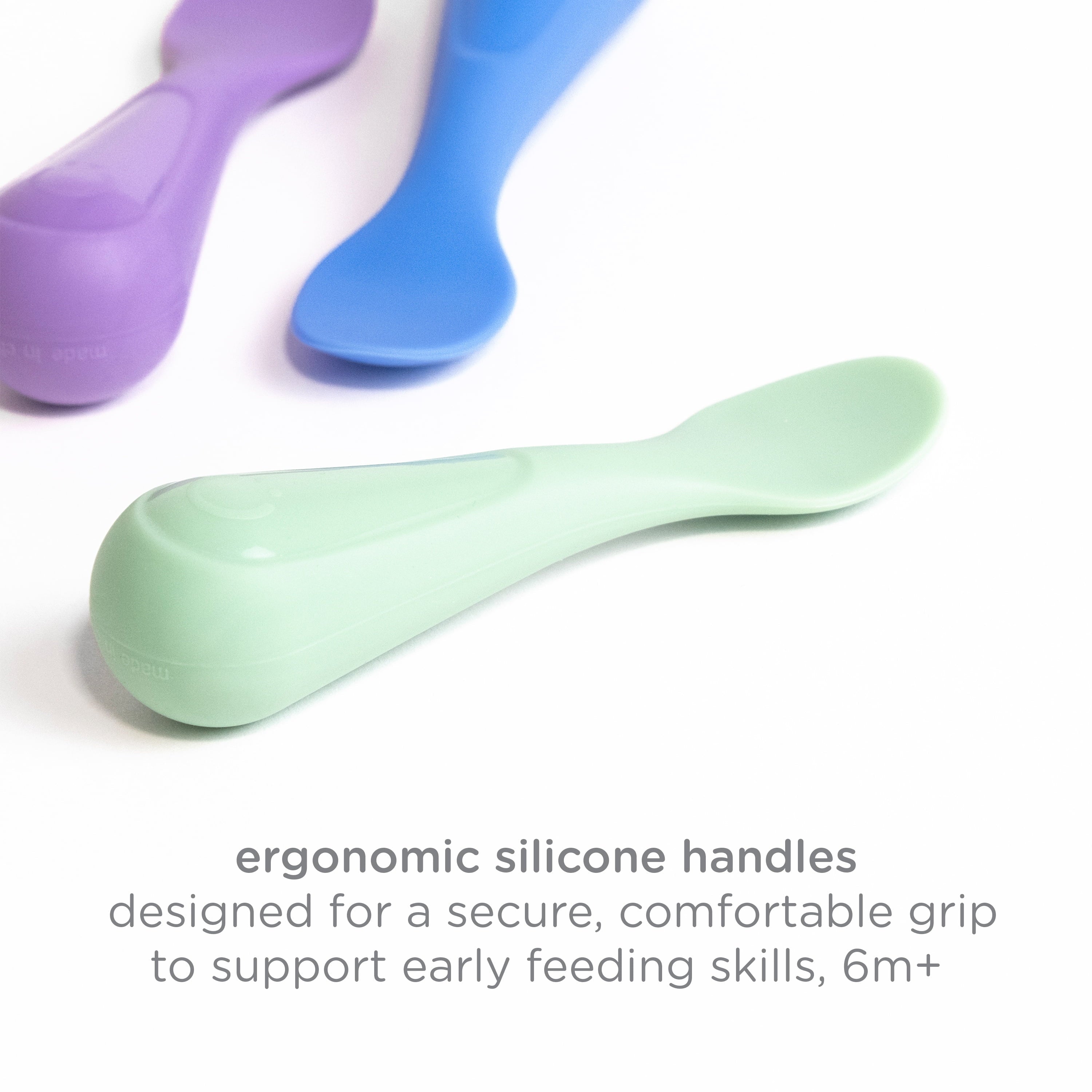 Chef-Quality Silicone Toddler Training Spoons, Baby, Silicone Flatware Sets, 3 Pack - Professional Kitchen Tool for Culinary Enthusiasts Detail