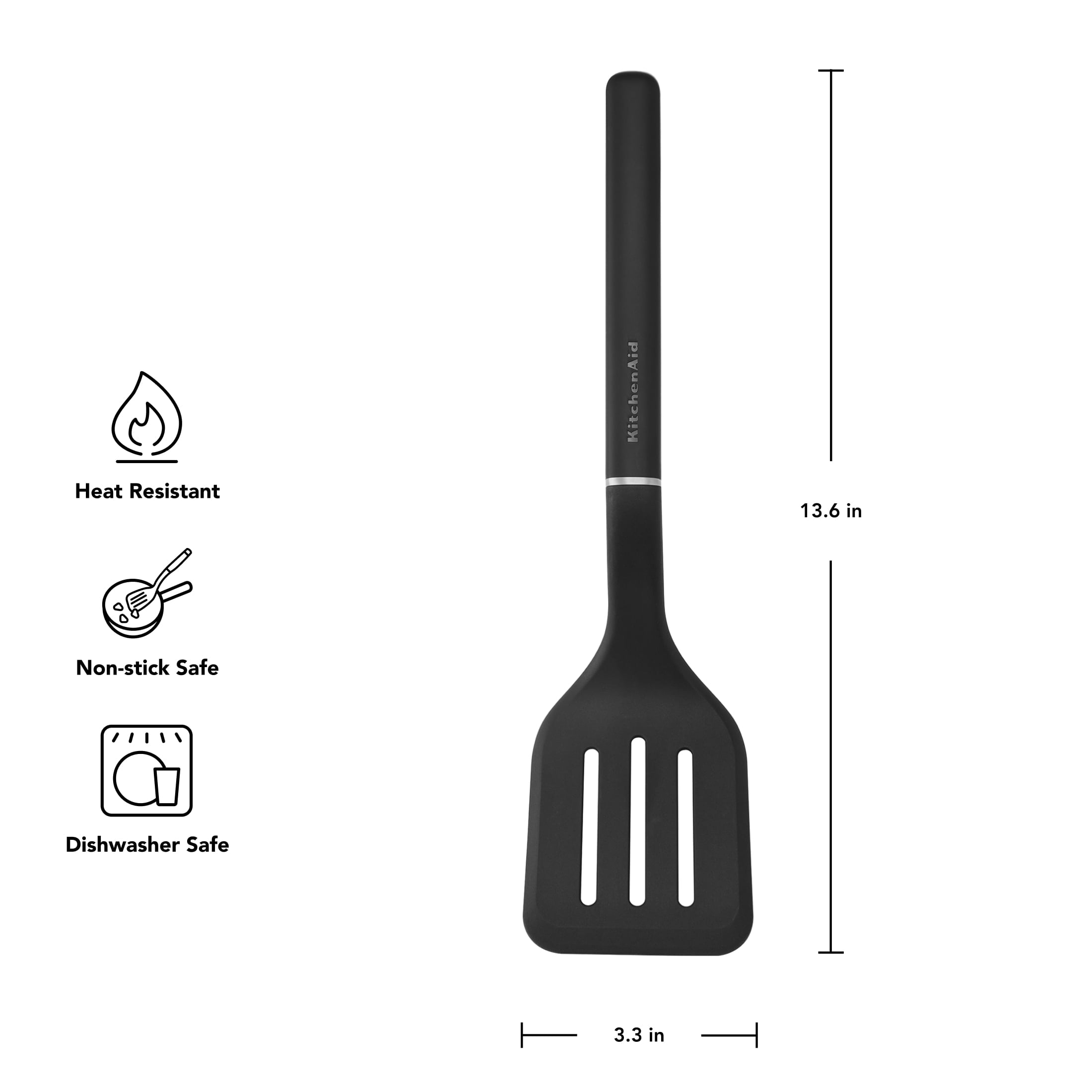 Chef-Quality 3-Piece Cooking Utensils Set with Ergonomic Handles, Black - High-Precision Culinary Tool for Baking & Cooking Detail