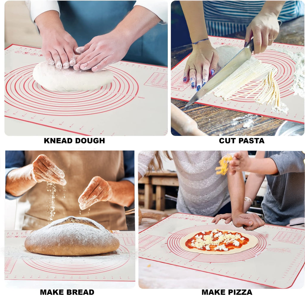 Innovative Reusable Silicone 24"x 18" Pastry Mat with Measurements - Multi-Functional Manual Food Chopper & Slicer Detail