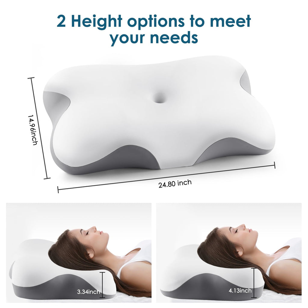 Hotel Collection Memory Foam Bed Pillow for Pain Relief,Ergonomic Memory Foam Pillows for Sleeping for Side Back Stomach&Sleepers with... - Hotel Quality Plush Sleeping Pillows Detail