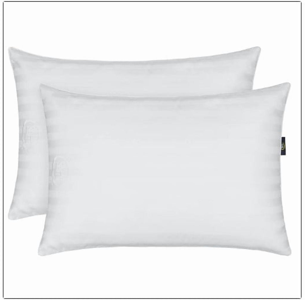 Decorative Plump Comfy Sleep Bed Pillow Queen Size, Pack of 2 - Hotel Quality Plush Sleeping Pillows Detail