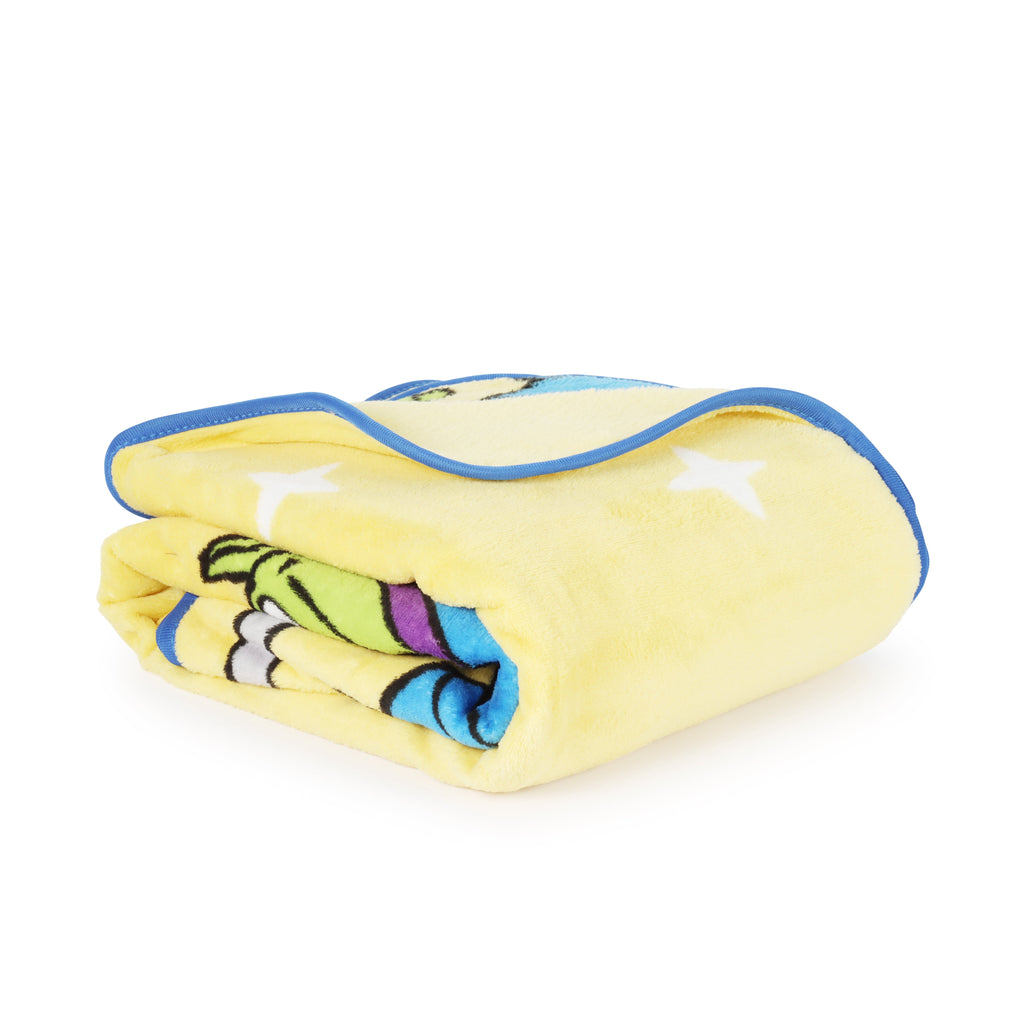 Lightweight Warm Space Kids Throw Blanket, Soft Coral Fleece, Yellow, 46" x 60" - Lightweight Plush Warm Blanket for All Seasons Detail