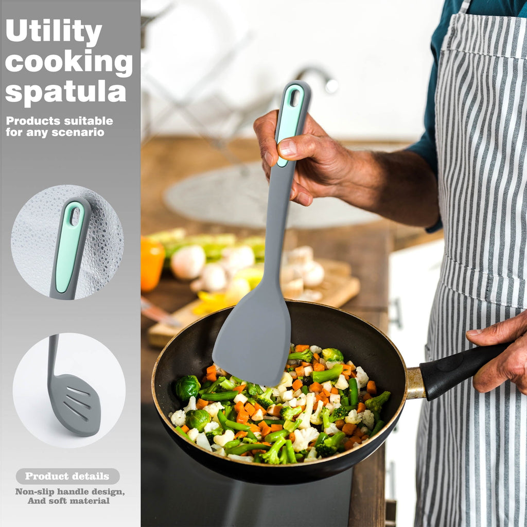 Durable Steel 5 Pieces Silicone Spatula Set, Non-Stick Silicone Turner Spatulas, Heat Resistance Cooking Utensils, Fli... - Heavy Duty Stainless Steel Kitchen Shears Detail