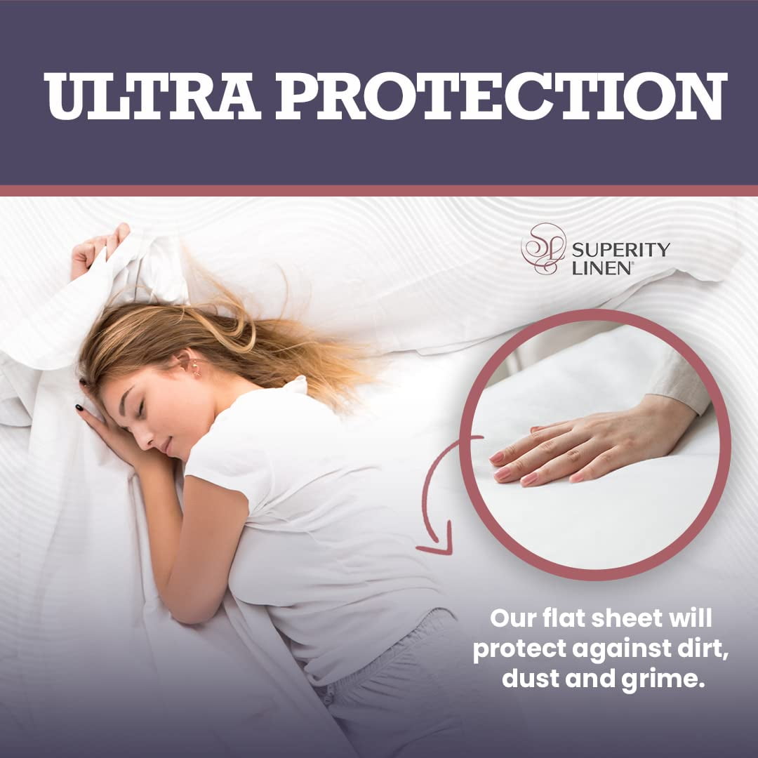 Wrinkle-Resistant Oversized King Size Flat Sheet for Bed - 100% Cotton - Durable and Comfortable with 200 Thread Count - Soft, Breathea... - Premium Ultra-Soft Pillowcase Pair for Sleeping Detail