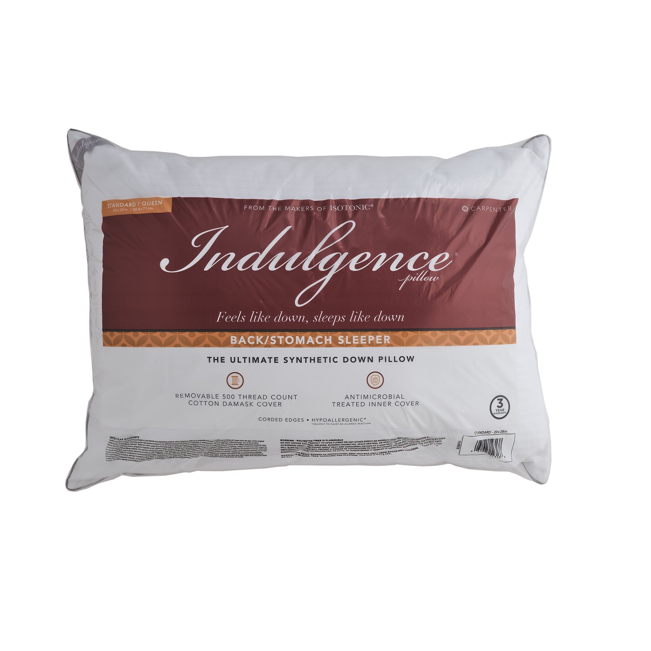 Hotel Collection Down Alternative Bed Pillow, Standard/Queen - Hotel Quality Plush Sleeping Pillows Detail
