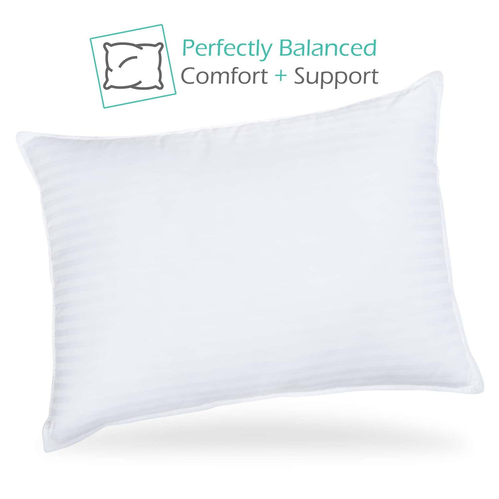 Decorative Plump Down Alternative Pillow, Stanard/Queen Pillows for Bed, Soft Supportive Hotel Quality Pillows - Orthopedic Shredded Foam Bed Pillow Set Detail