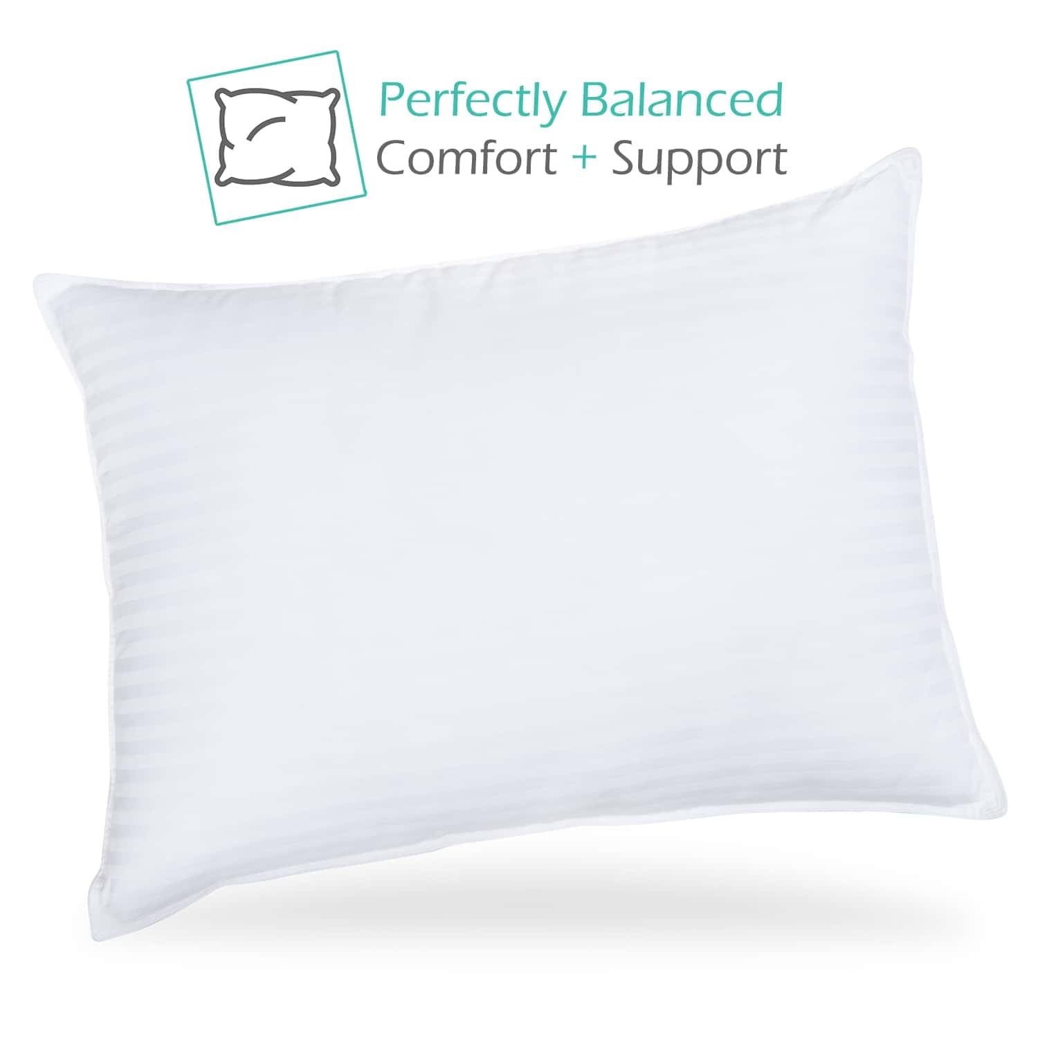 Decorative Plump Down Alternative Pillow, Stanard/Queen Pillows for Bed, Soft Supportive Hotel Quality Pillows - Orthopedic Shredded Foam Bed Pillow Set Detail