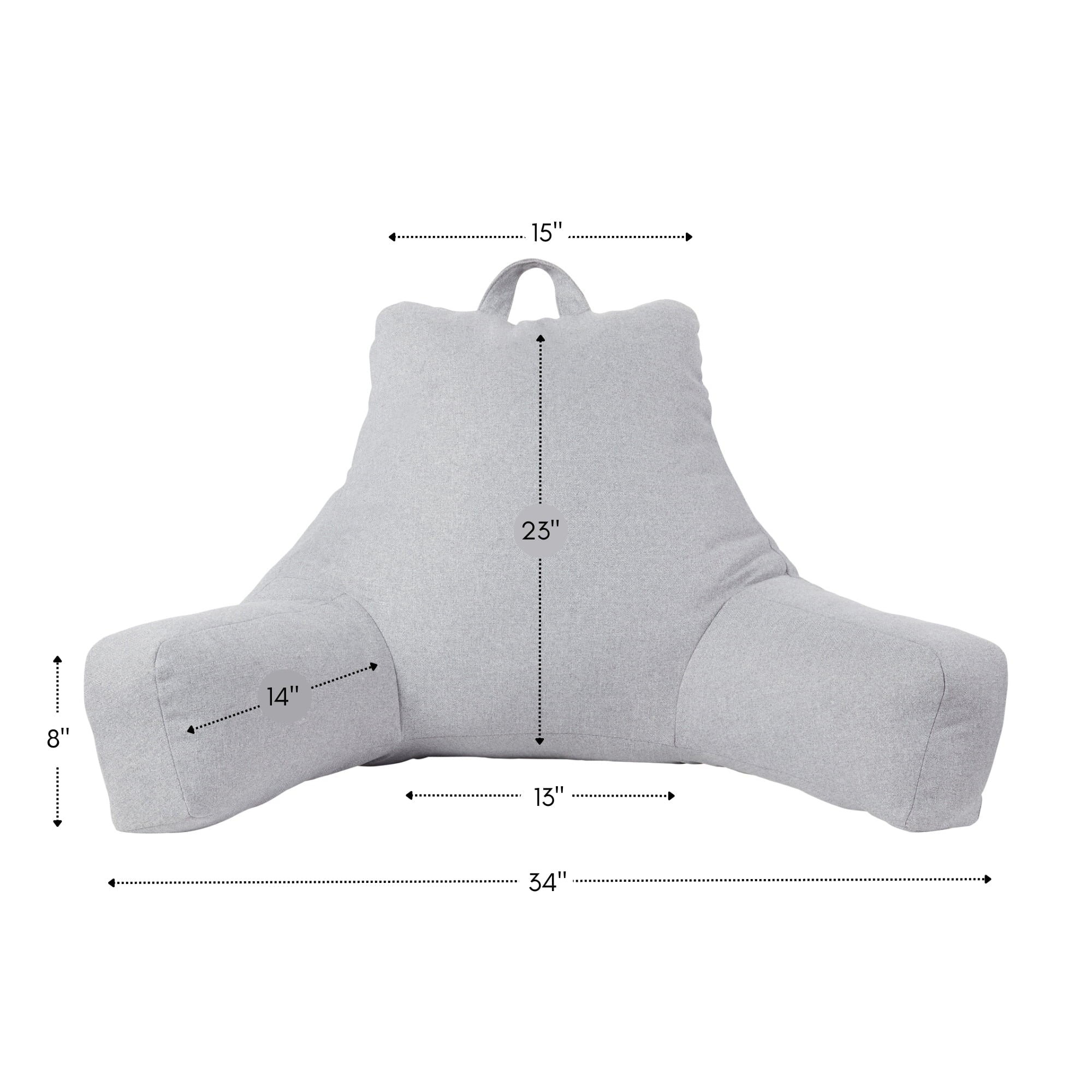 Fluffy Shredded Jumbo Cement Gray Polyester Bed Rest Pillow - Hotel Quality Plush Sleeping Pillows Detail