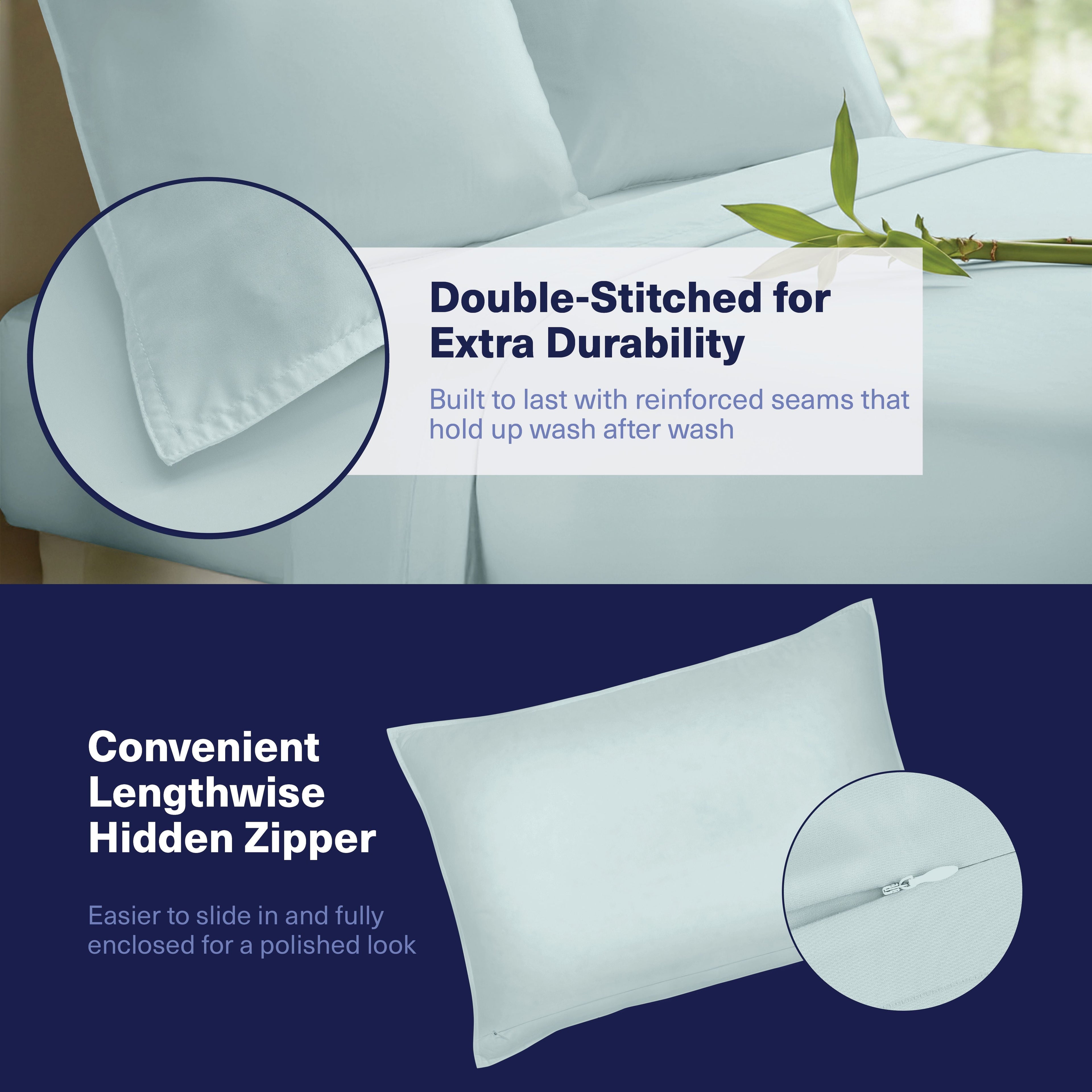 Breathable Luxury Kickoff Viscose Bamboo Sheets Twin Size 3-pc 100% Organic Bamboo Viscose Bed Cooling Sheets Twin Size Set Cool Beddin... - Luxury Bed Sheet Set with Deep Pockets Detail