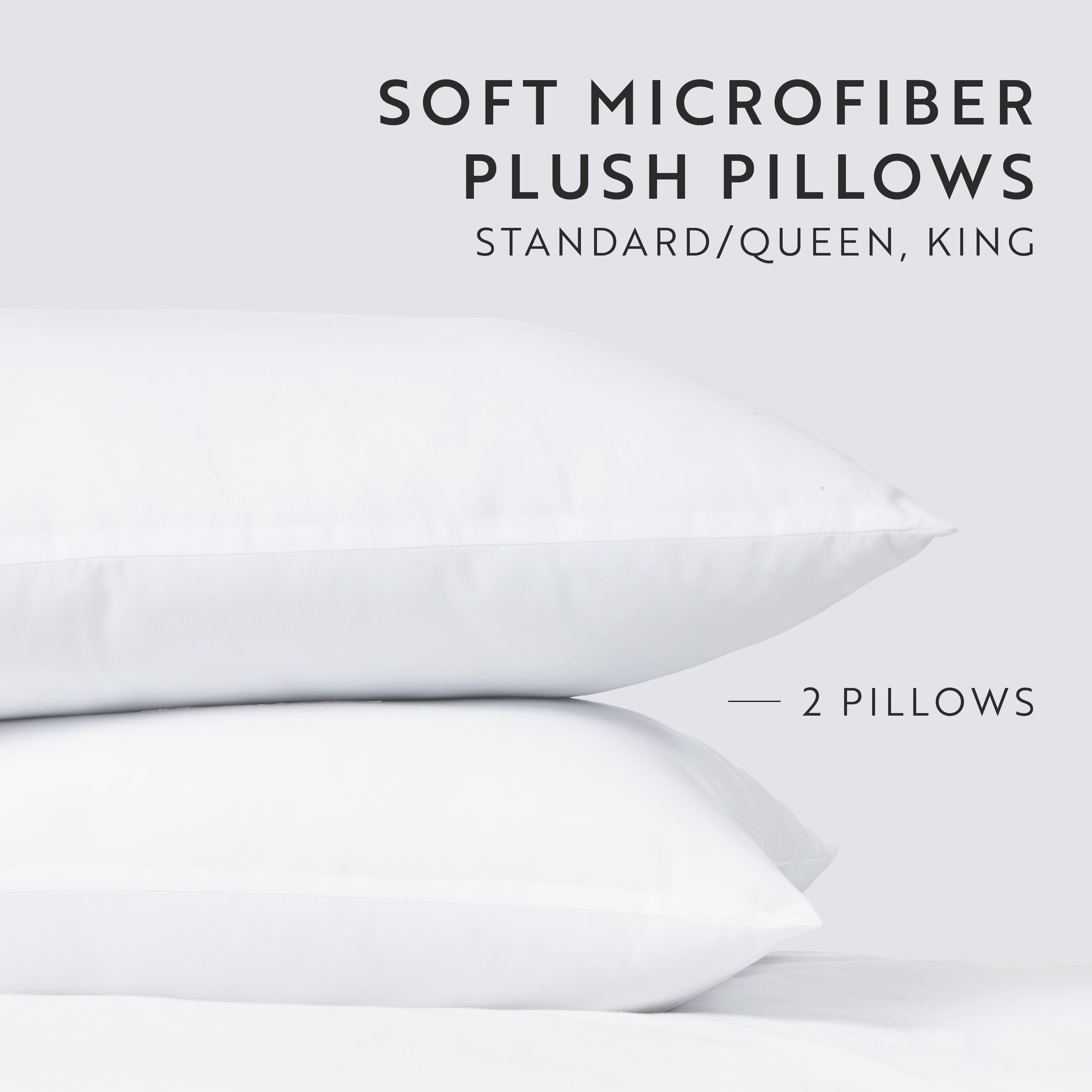 Ergonomic Memory Foam Plush Bed Pillows 2-Pack For All Sleep Styles - Back, Side and Stomach Sleepers - in King Size - Decorative Throw Pillow Cushion for Sofa & Bed Detail