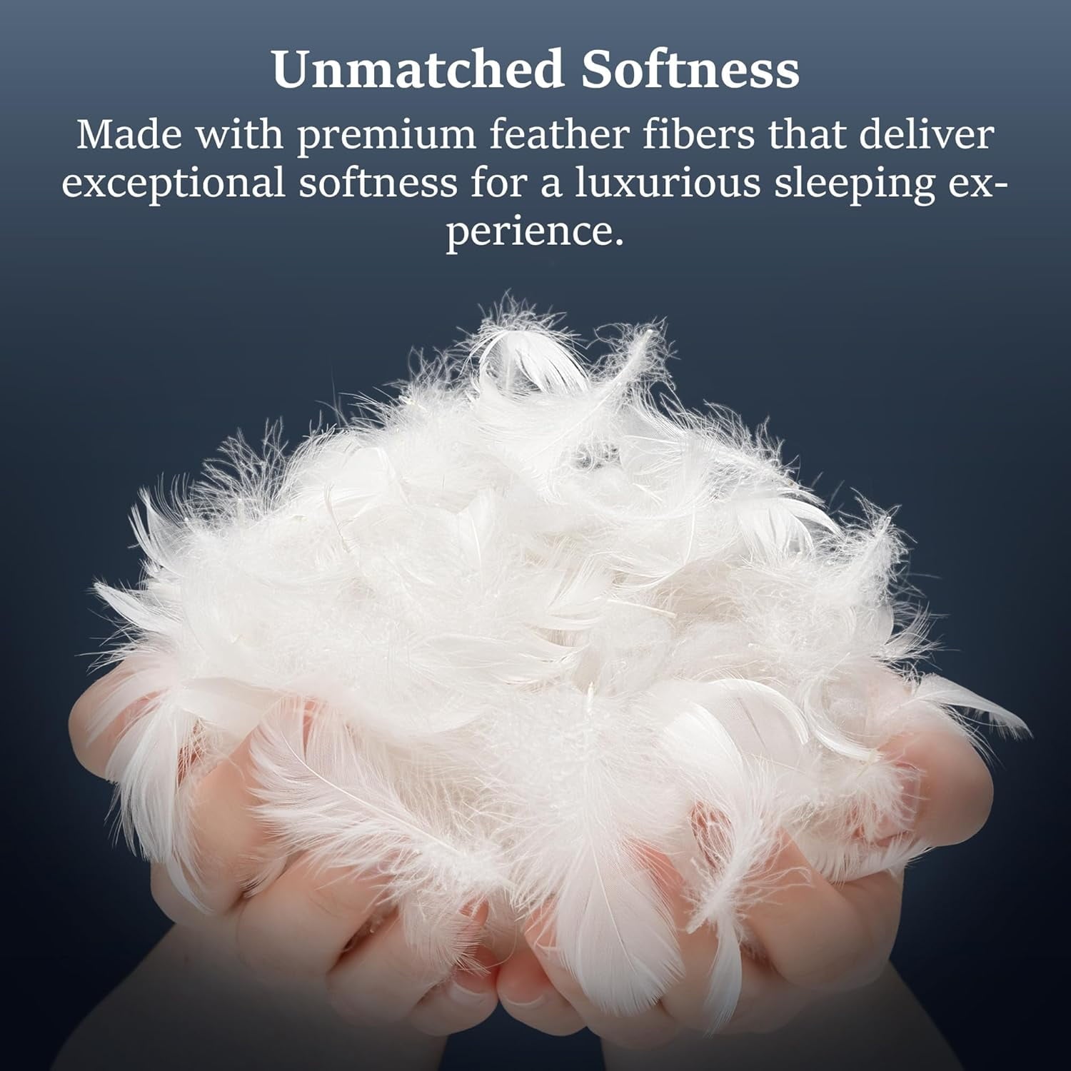 Decorative Plump Goose Feather Pillows Queen Size Set of 2, Hotel Down Bed Pillow for Sleeping,Soft 600 TC Cotton Cover - Ergonomic Memory Foam Pillow for Neck Pain Support Detail