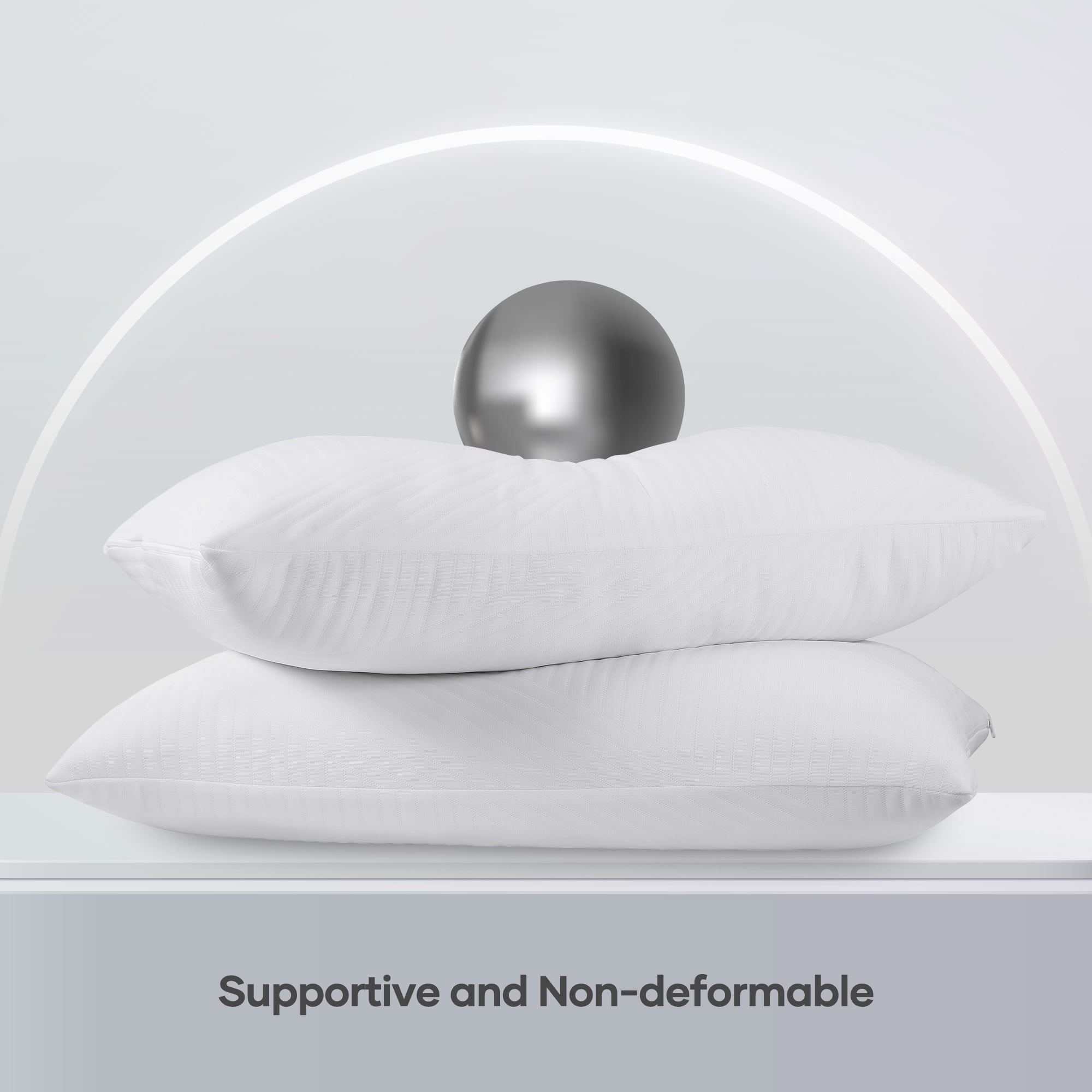 Decorative Plump Shredded Memory Foam Pillow 2 Pack Pillow for Bed, Side, Back and Stomach Sleepers, CertiPUR-US Certified 28"x20" - Hotel Quality Plush Sleeping Pillows Detail