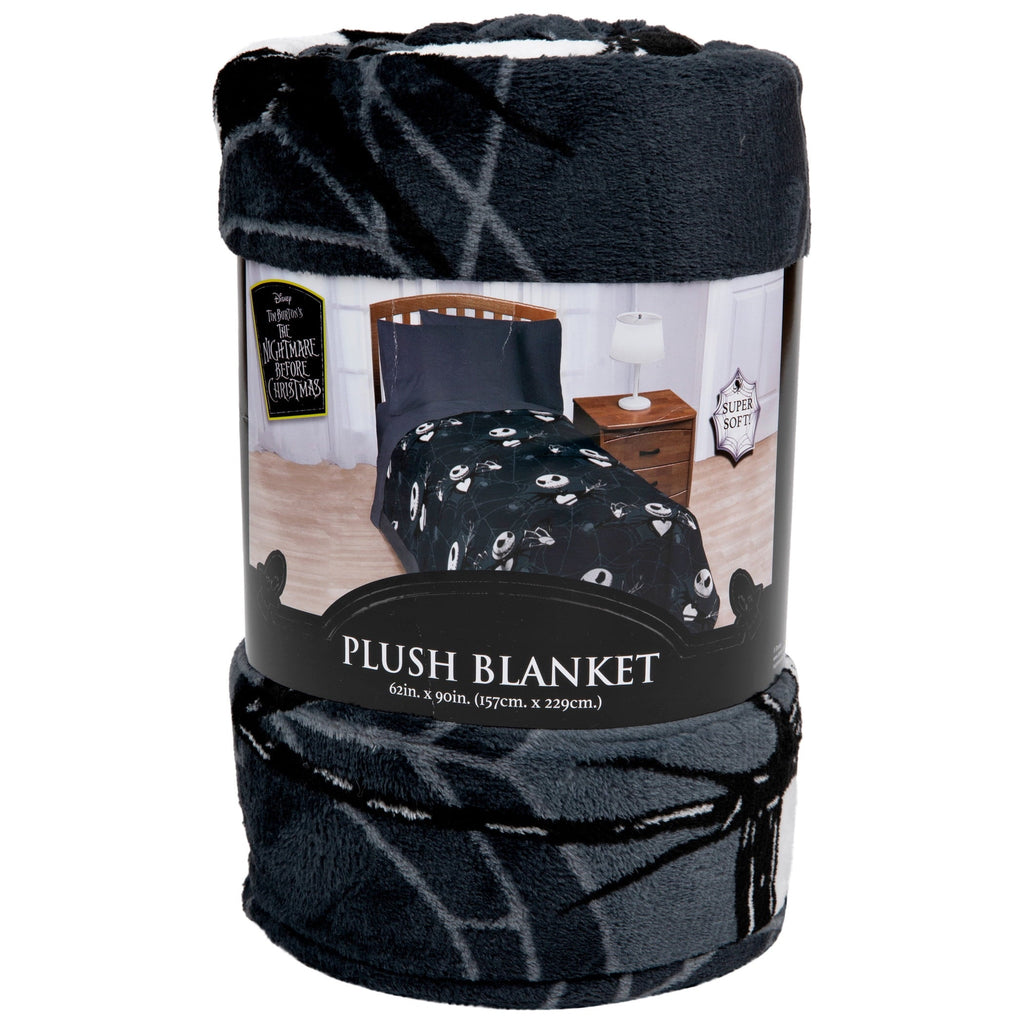 Reversible Sherpa Nightmare Before Christmas Jack Skellington 62x90 Plush Throw Blanket, 100% Polyester - Lightweight Plush Warm Blanket for All Seasons Detail