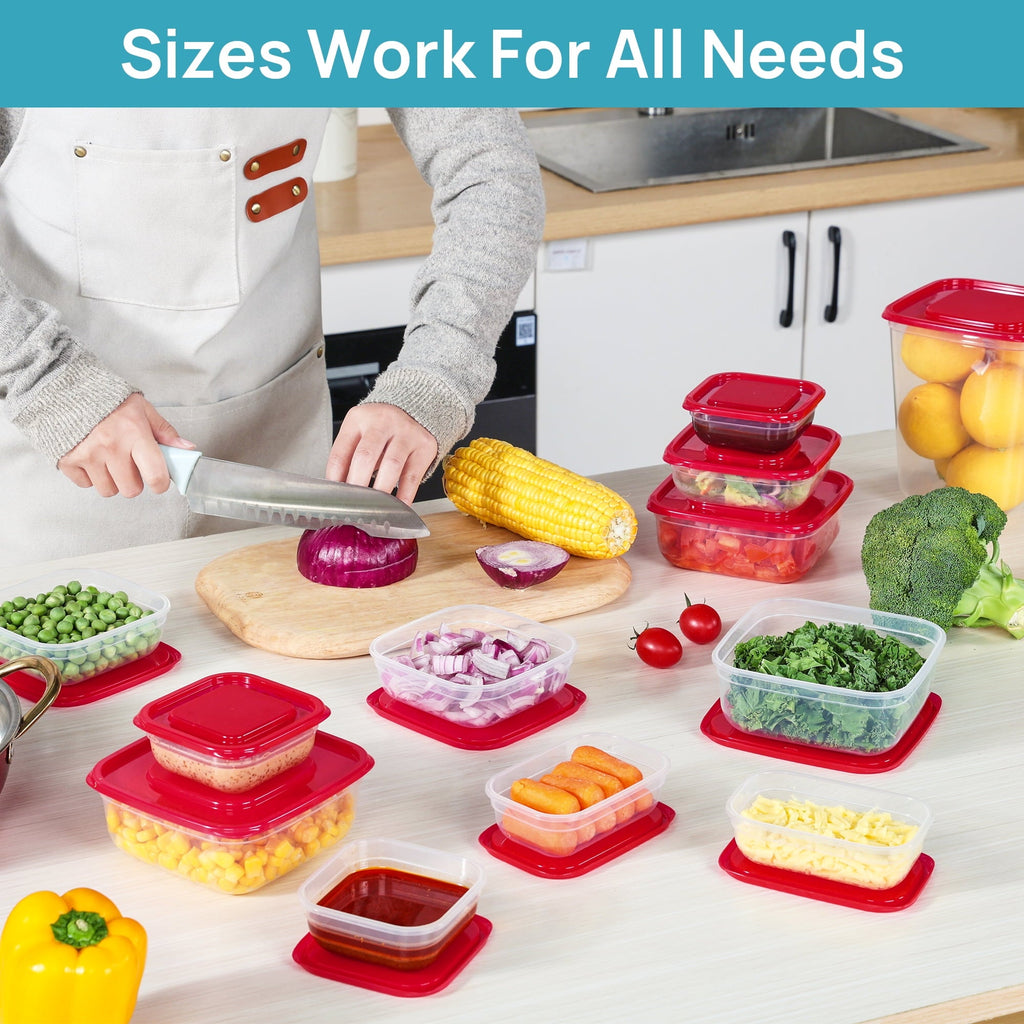 Deliciously Squishy 34 Pieces Meal Prep Containers, 7-Size ，Plastic Food Storage Containers with Lids for Lunch,Leftover - Deliciously Soft Cupcake Sensory Glob Detail