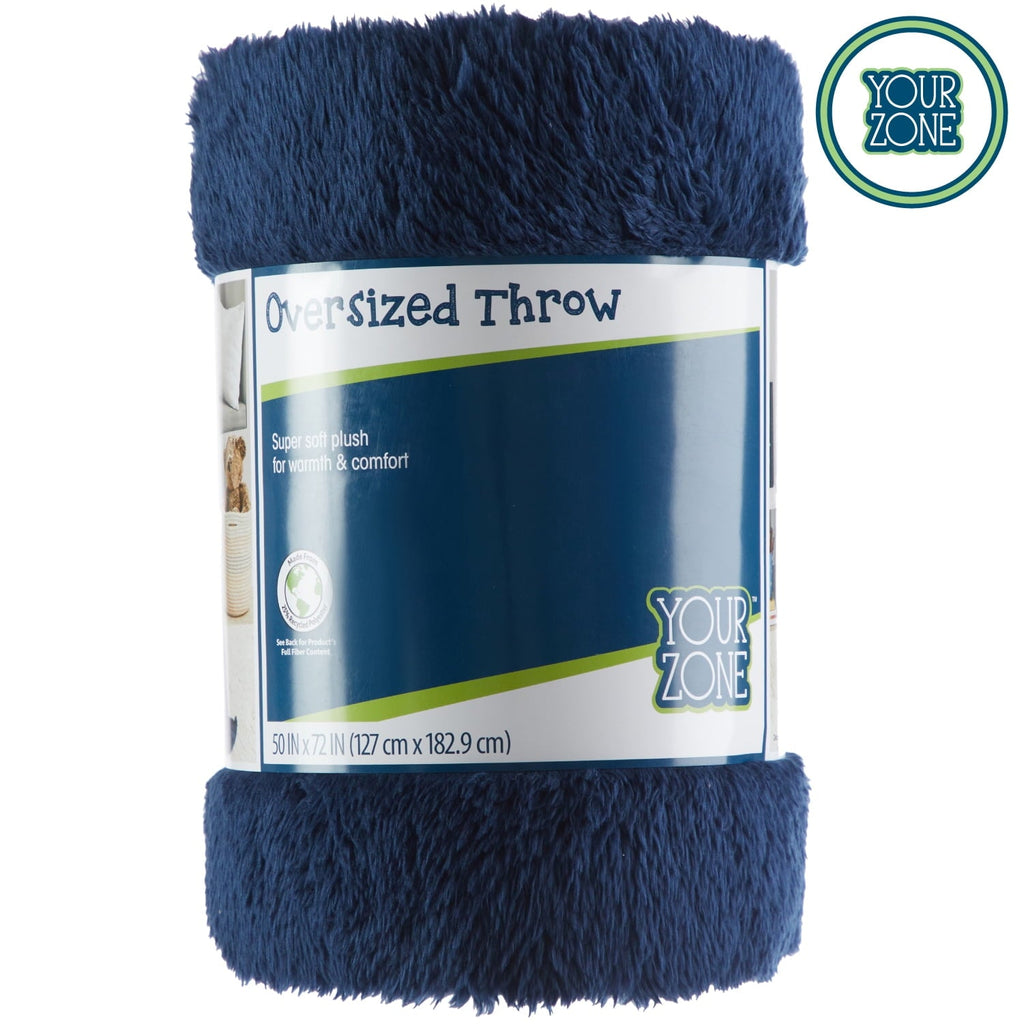 Cozy Fleece Soft, Navy Blue, Oversized, Fuzzy, Throw Blanket for Kids, 72 x 50 inches - Cozy Fleece Throw Blanket for Couch & Bed Detail