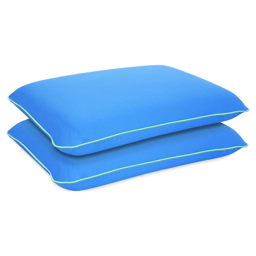 Fluffy Shredded Memory Foam Fun Pillow with Cool-to-the-Touch Cover, Standard/Queen, Cosmic Blue, 2 Pack - Ergonomic Memory Foam Pillow for Neck Pain Support Detail