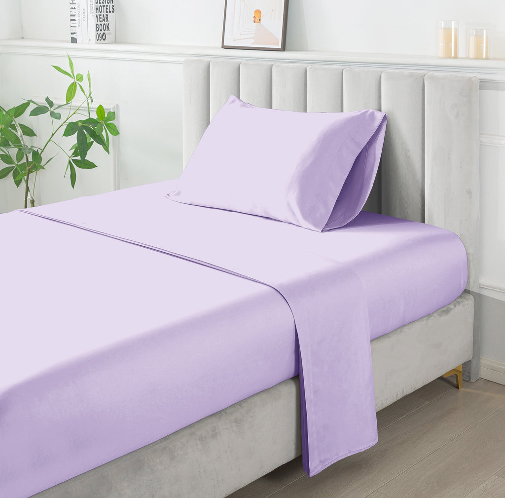 All-Season 5-Piece Purple Metallic Foil Cheetah Bedding Set for Kids with Storage Bag, Twin - Hypoallergenic Ultra-Fluffy Quilt for Winter Detail