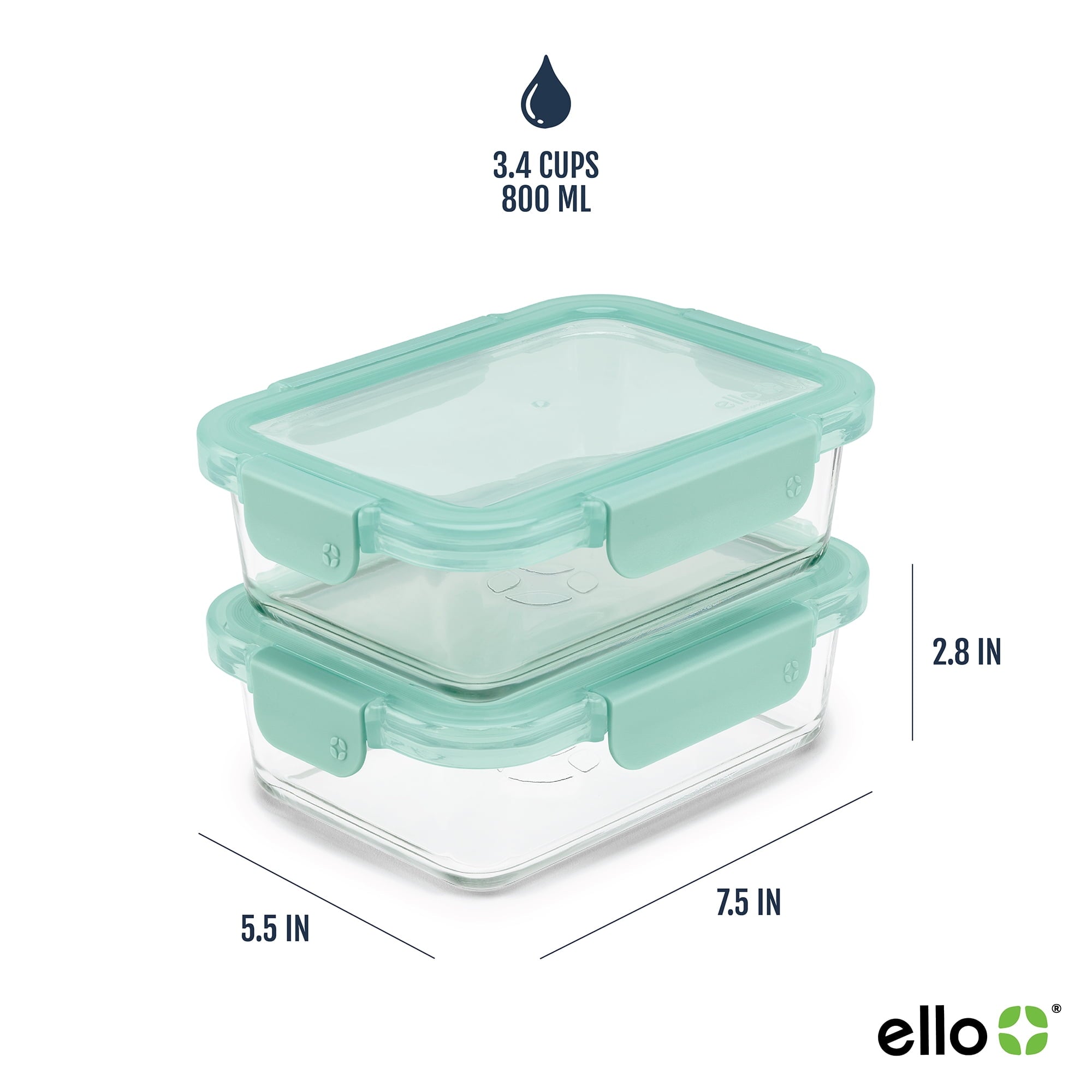Whimsical Doughnut 3.4 Cup 2 Pack Glass Meal Prep Containers with Locking Lids - Fun Food Fidget Cookie Squishable Toy Detail