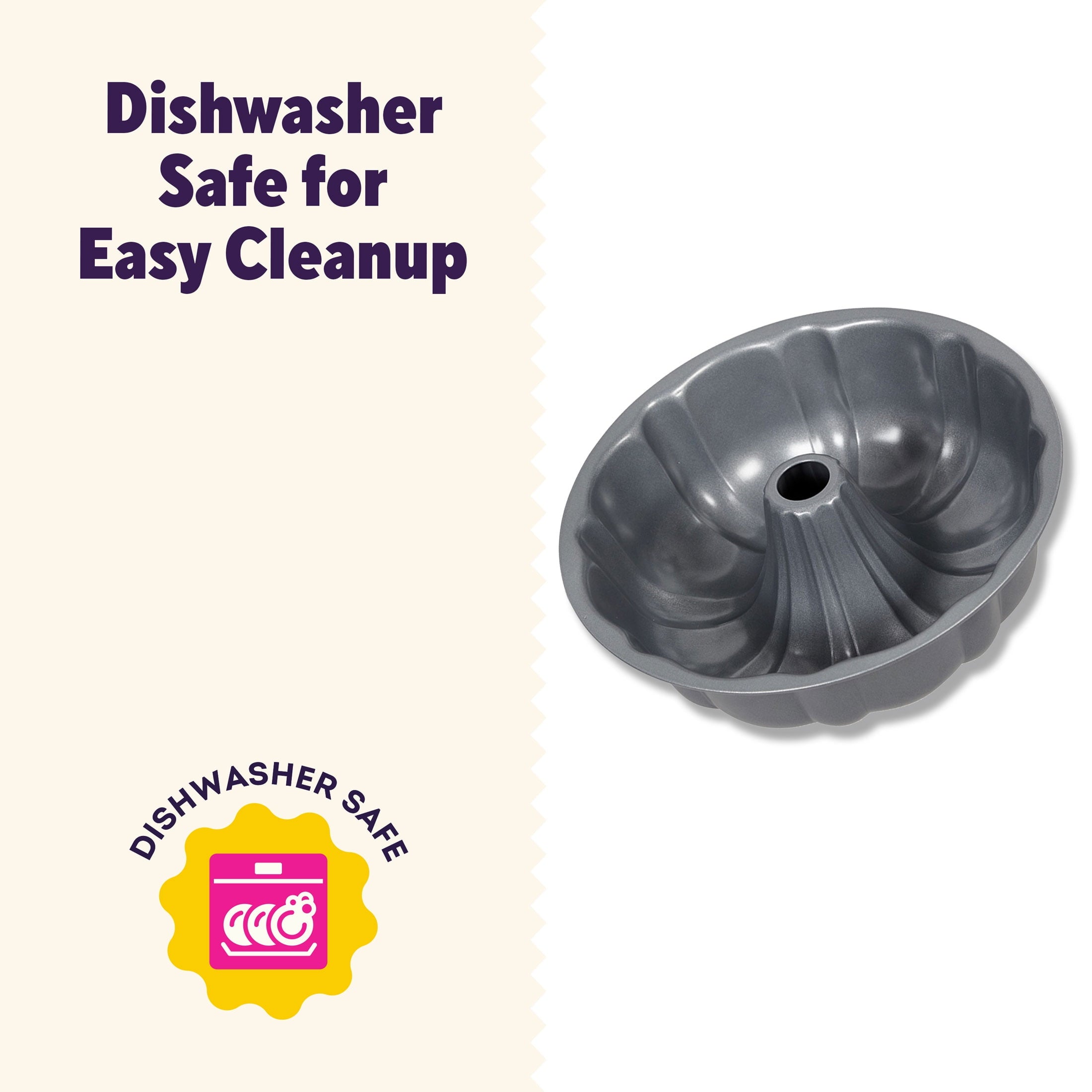Multi-Functional Everyday Non-Stick Bundt Cake Pan 9.51" Fluted Tube Baking Pan, Packaging May Vary - Kitchen Gadget Tool for Quick Food Prep Detail