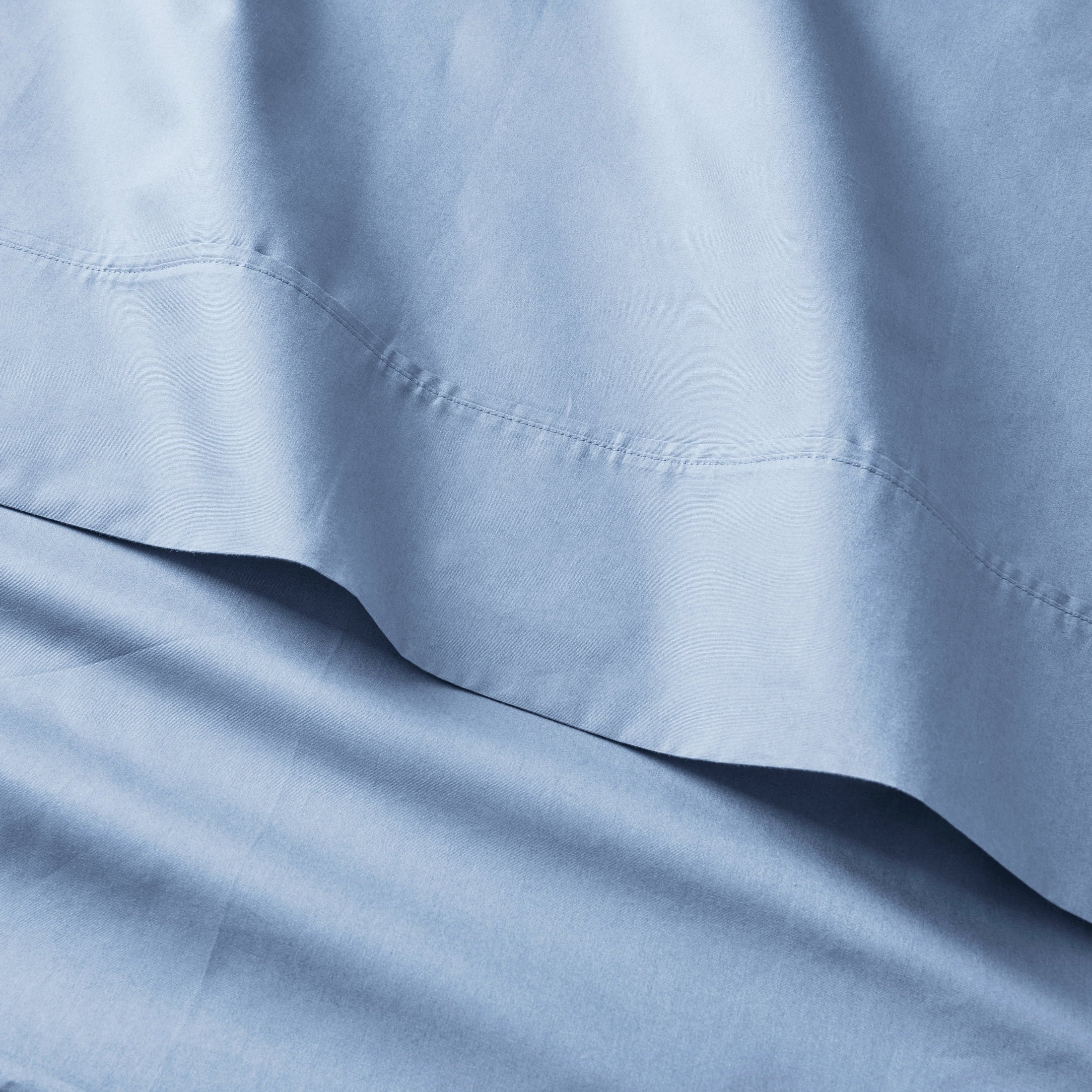Ultra-Soft Cool & Crisp 3-Piece 300 Thread Count Blue Water Cotton Percale Sheet Set, Twin - Cooling Hotel Quality Bedding Sheets and Pillowcases Detail