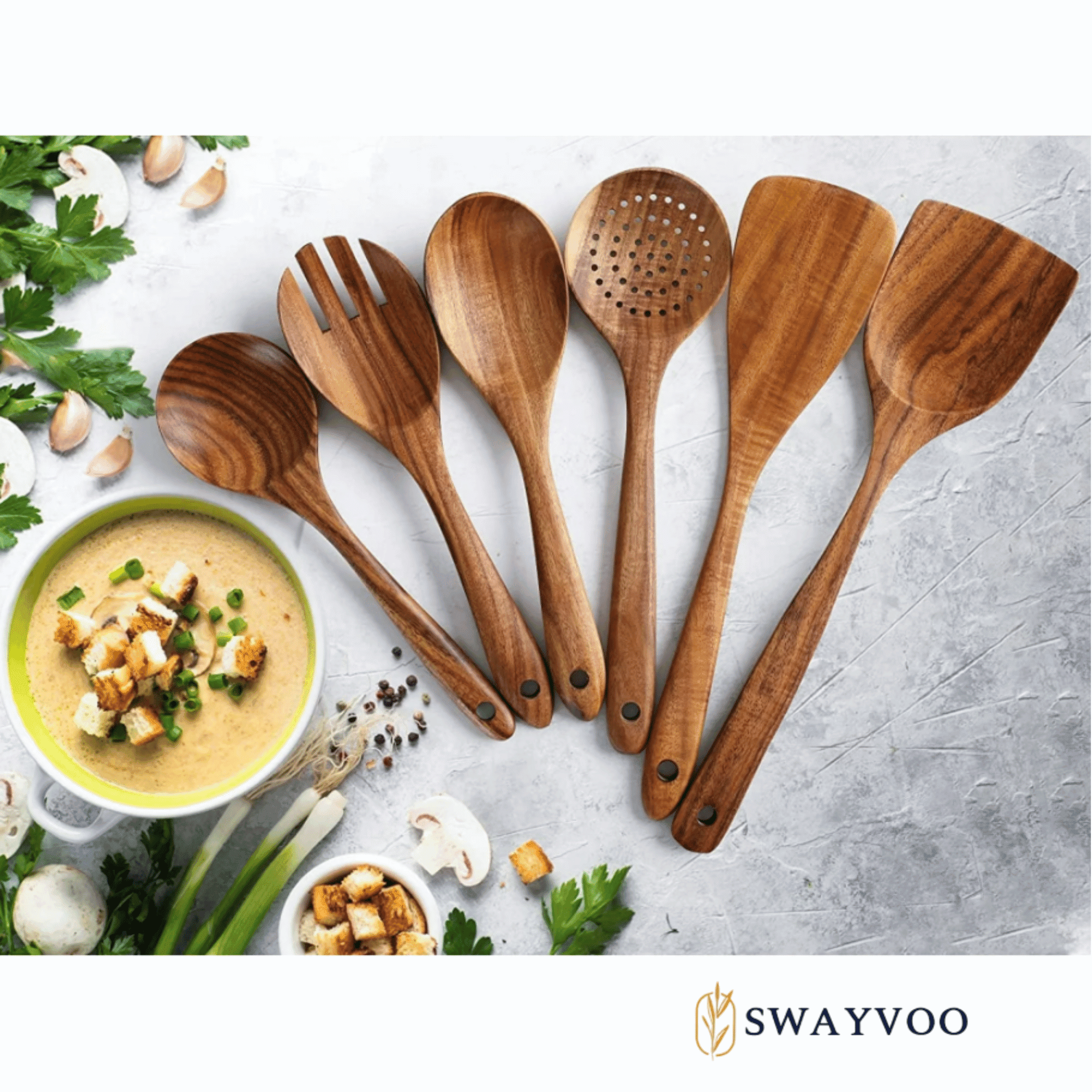 Heat-Resistant Wooden Spoons for Cooking, 6-Piece 100% Natural Teak Wooden Utensils for Cooking — Heat Resistant, Non-Stick ... - Heat-Resistant Silicone Cooking Spatula Turner Detail