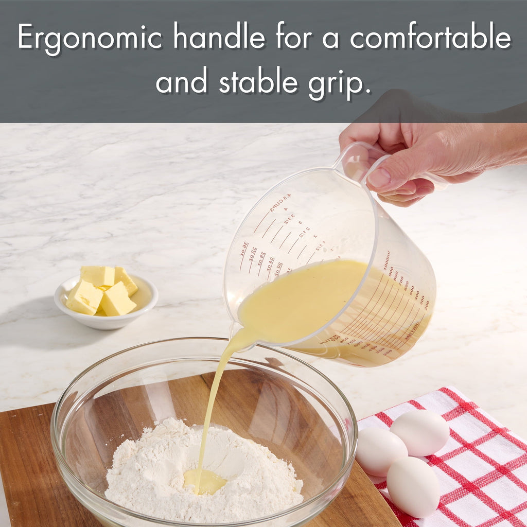 Innovative 3-Piece Tapered Spout Nesting Plastic Measuring Cups Set, Clear - Multi-Functional Manual Food Chopper & Slicer Detail