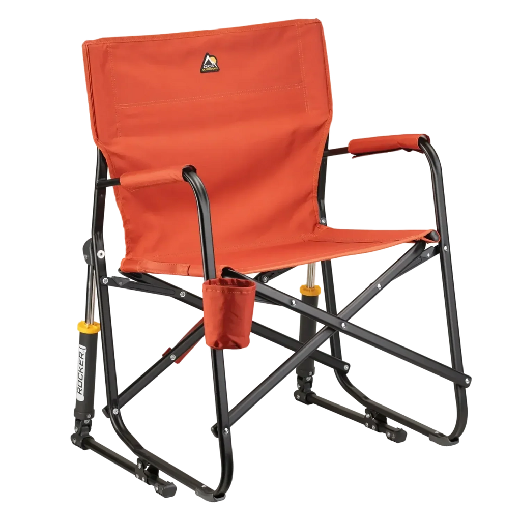 Smooth Motion Freestyle Rocker - Pumpkin Spice - Choice 373 - Heavy-Duty Kickback Rocker with Beverage Holder - Pumpkin Spice