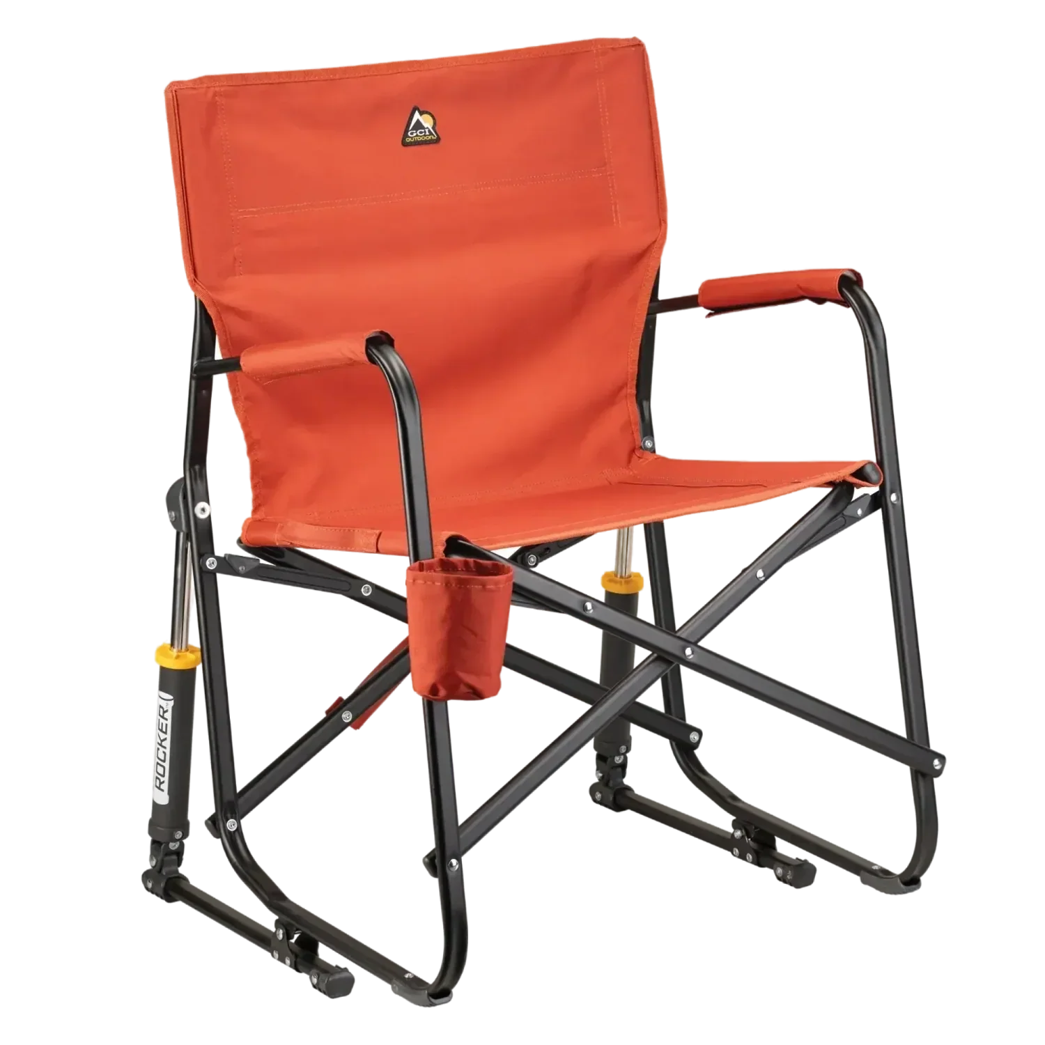 Smooth Motion Freestyle Rocker - Pumpkin Spice - Choice 373 - Heavy-Duty Kickback Rocker with Beverage Holder - Pumpkin Spice