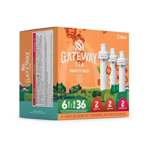 Zero-Calorie Gateway Tea 6-Pack Variety Pack HM0F - Electrolyte Hydration Enhanced Taste Cartridges Detail