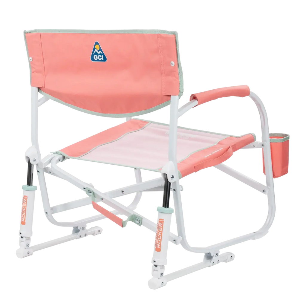 Patented Spring-Action Grab & Go Rocker - Choice 551 - Heavy-Duty Kickback Rocker with Beverage Holder Detail