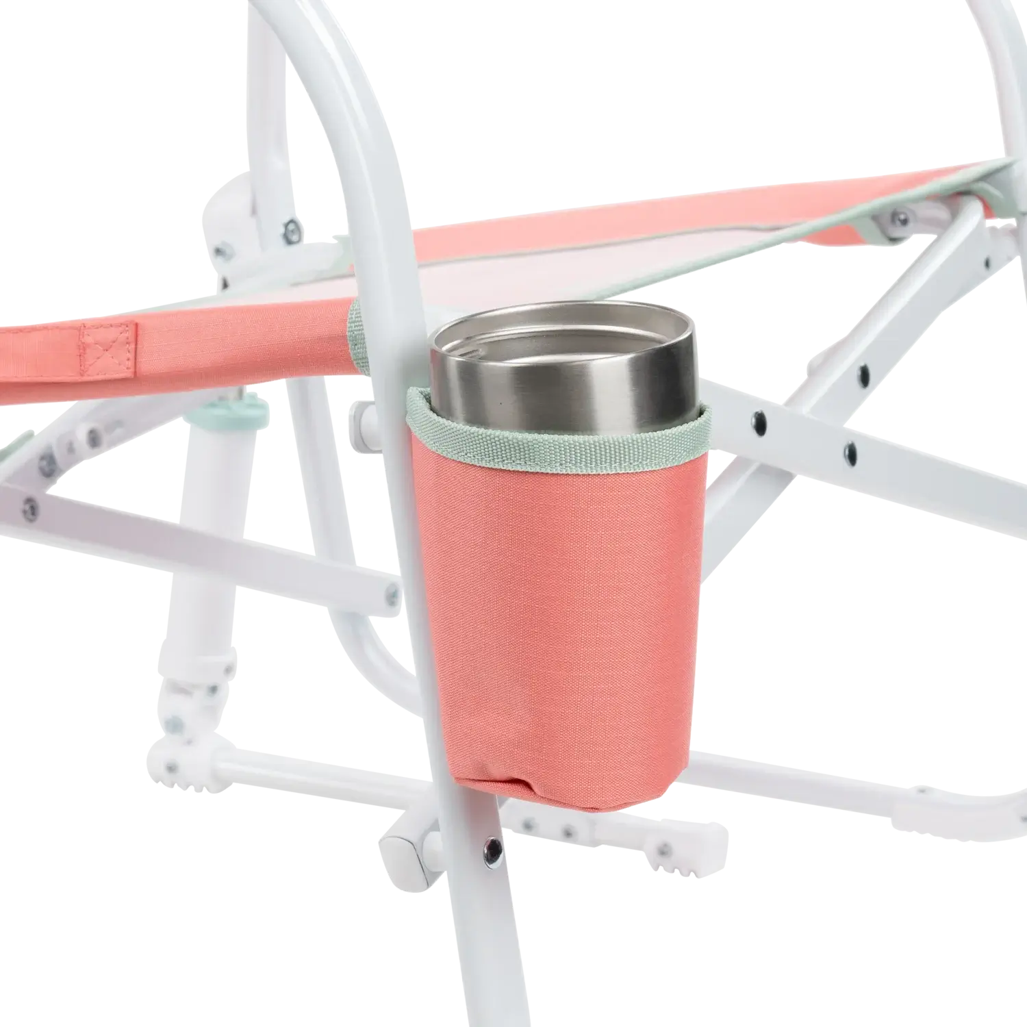 Patented Spring-Action Grab & Go Rocker - Choice 551 - Heavy-Duty Kickback Rocker with Beverage Holder Detail