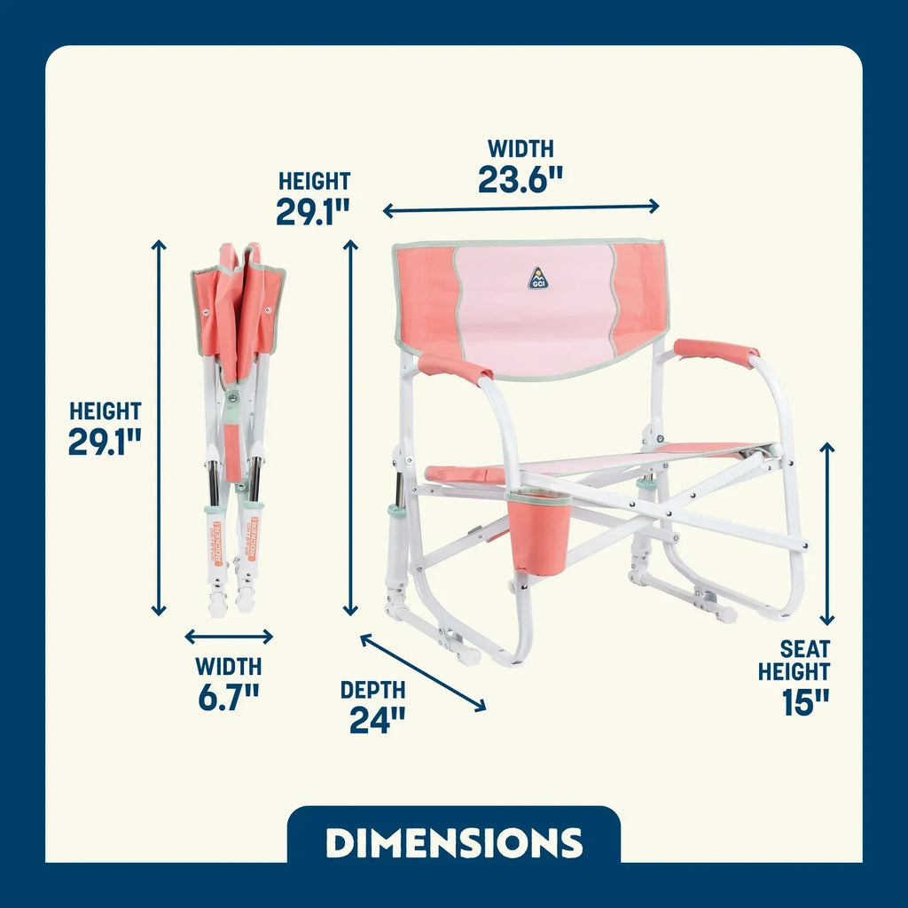 Patented Spring-Action Grab & Go Rocker - Choice 551 - Heavy-Duty Kickback Rocker with Beverage Holder Detail