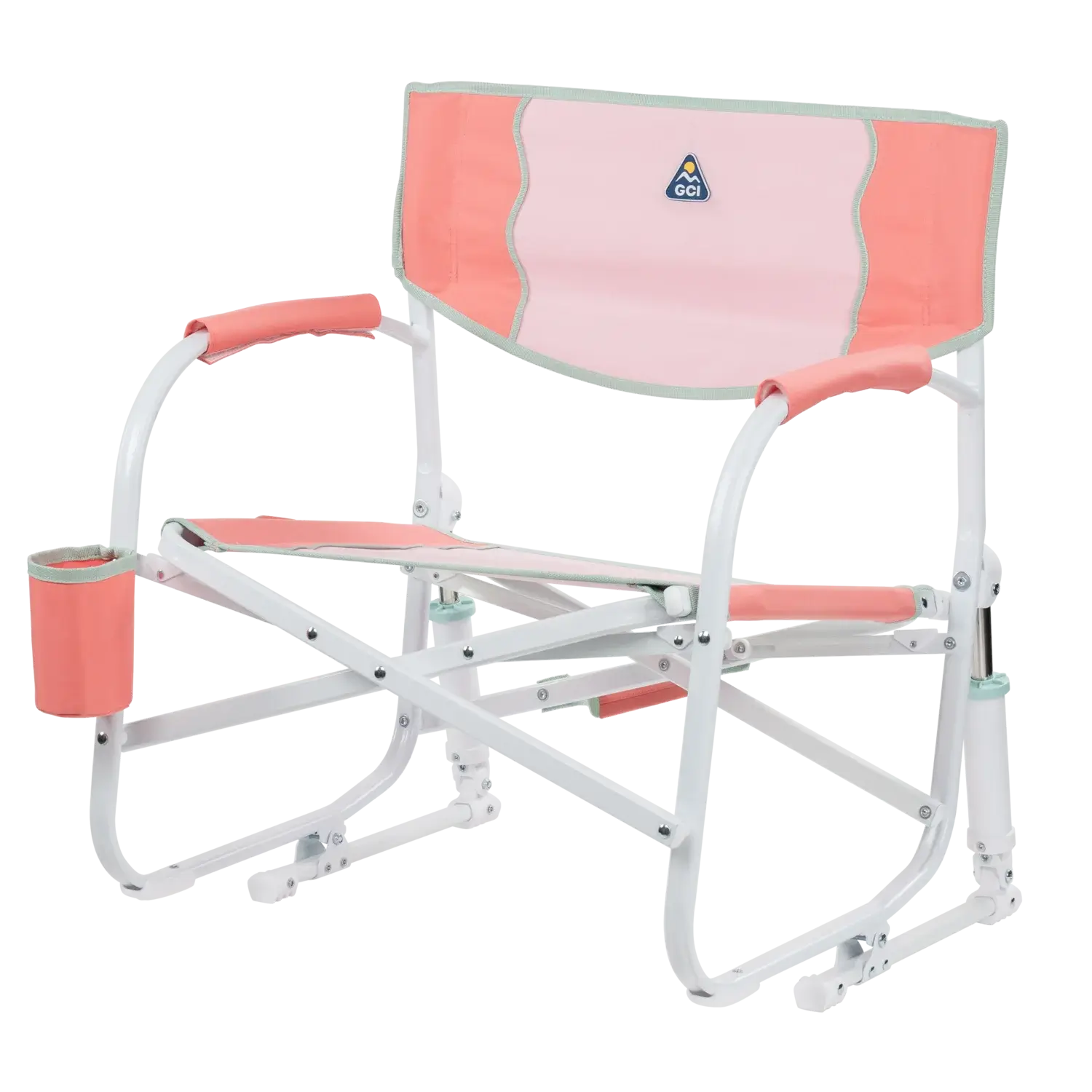 Patented Spring-Action Grab & Go Rocker - Choice 551 - Heavy-Duty Kickback Rocker with Beverage Holder Detail