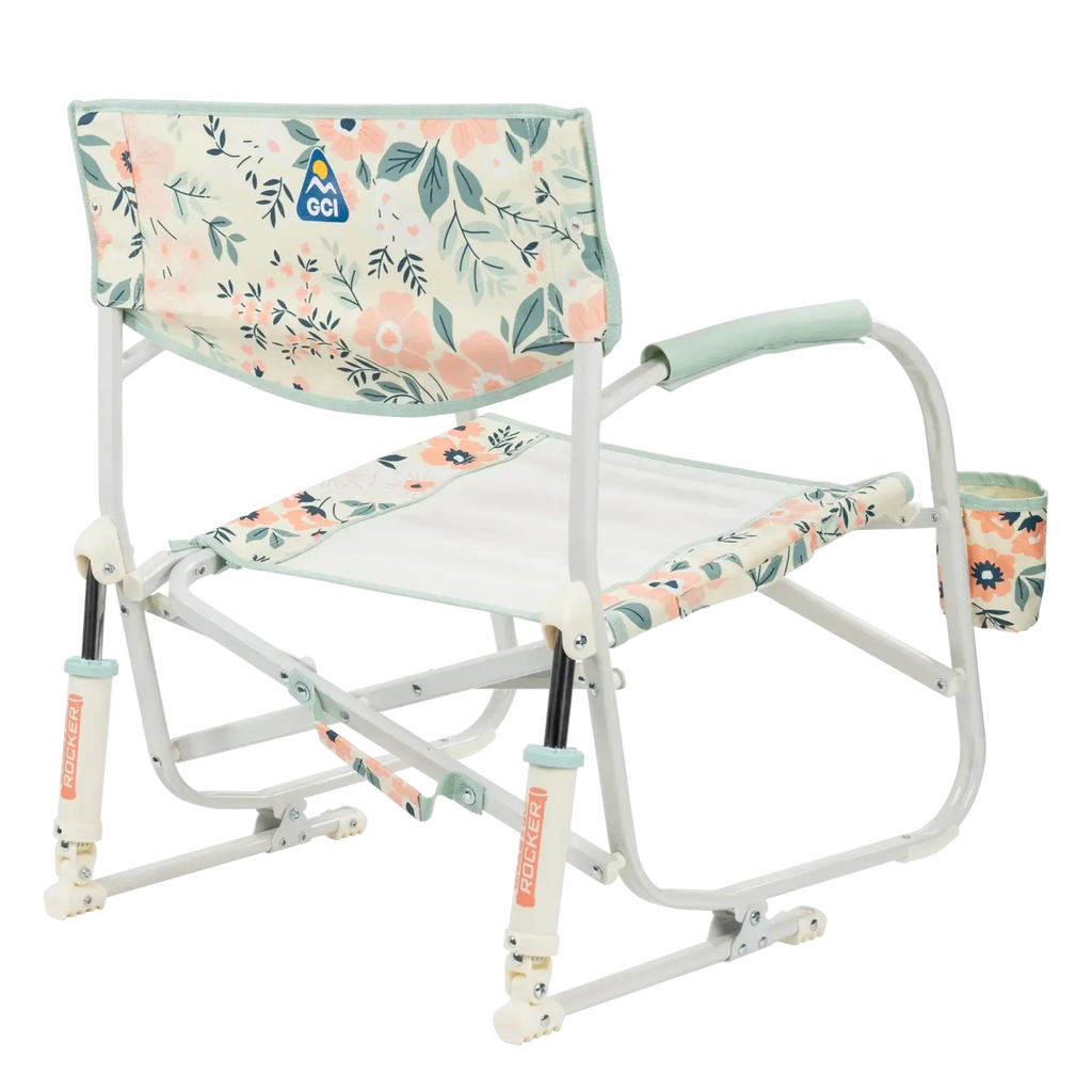 Patented Spring-Action Grab & Go Rocker - Choice 551 - Heavy-Duty Kickback Rocker with Beverage Holder Detail