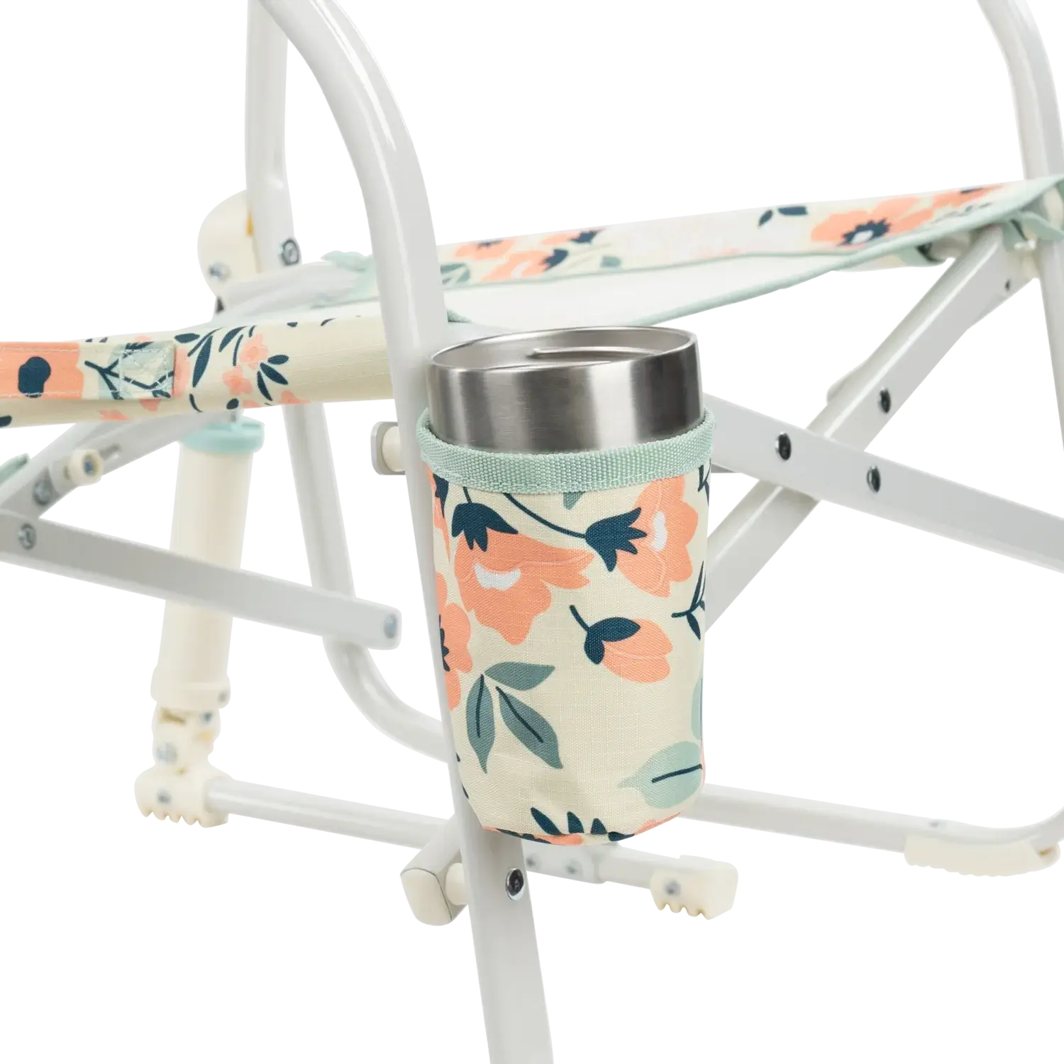 Patented Spring-Action Grab & Go Rocker - Choice 551 - Heavy-Duty Kickback Rocker with Beverage Holder Detail