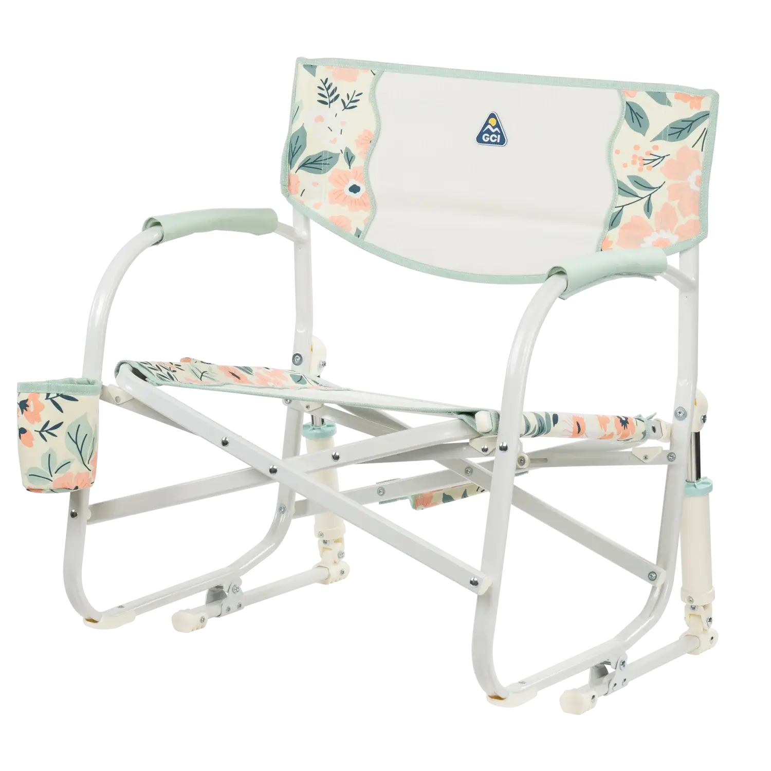 Patented Spring-Action Grab & Go Rocker - Choice 551 - Heavy-Duty Kickback Rocker with Beverage Holder Detail