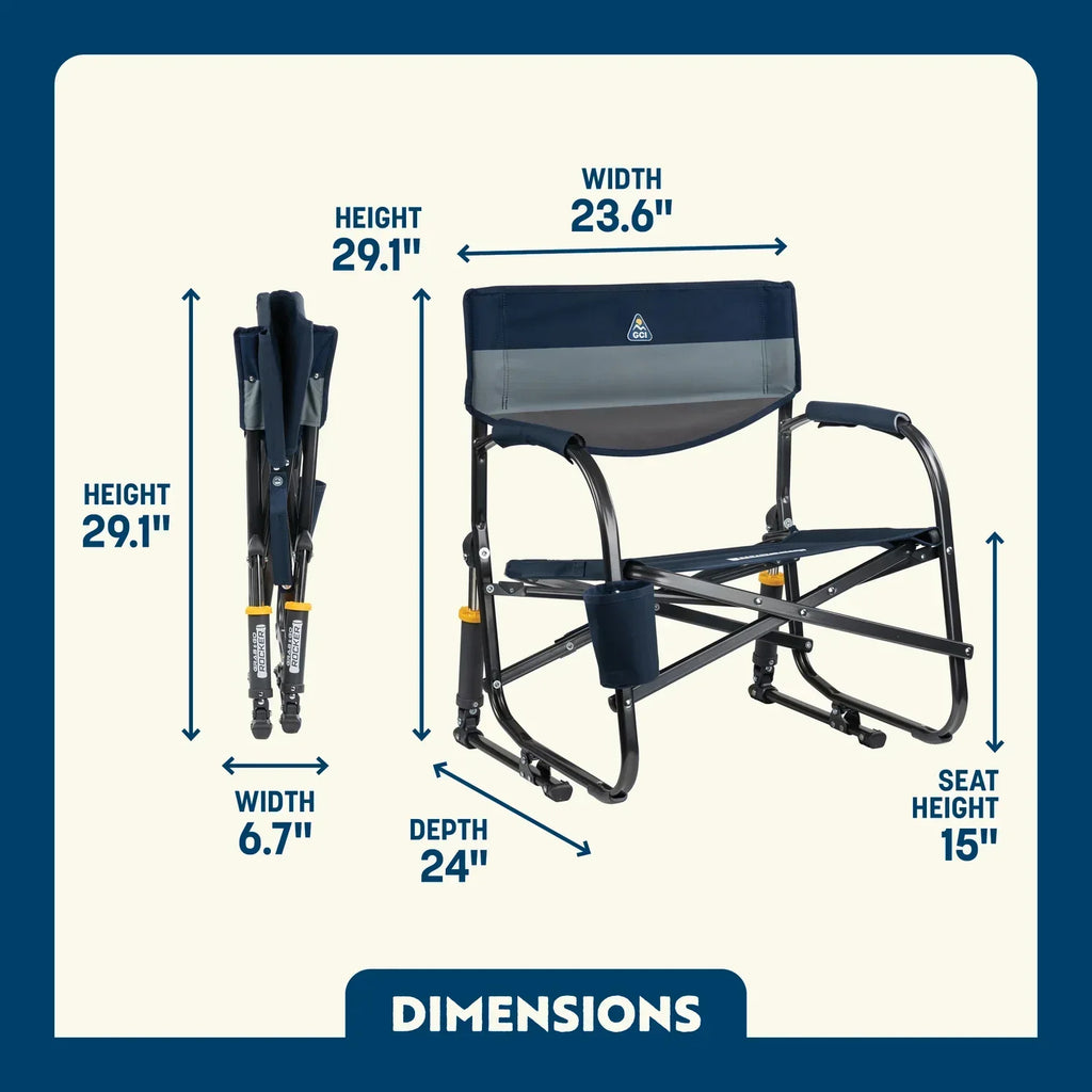 Patented Spring-Action Grab & Go Rocker - Choice 551 - Heavy-Duty Kickback Rocker with Beverage Holder Detail