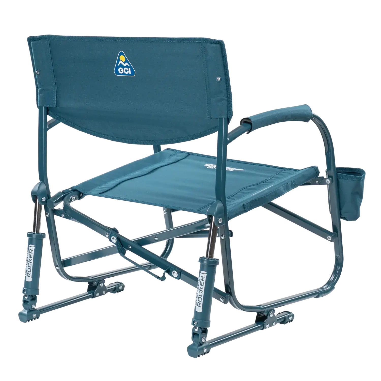 Patented Spring-Action Grab & Go Rocker - Choice 551 - Heavy-Duty Kickback Rocker with Beverage Holder Detail