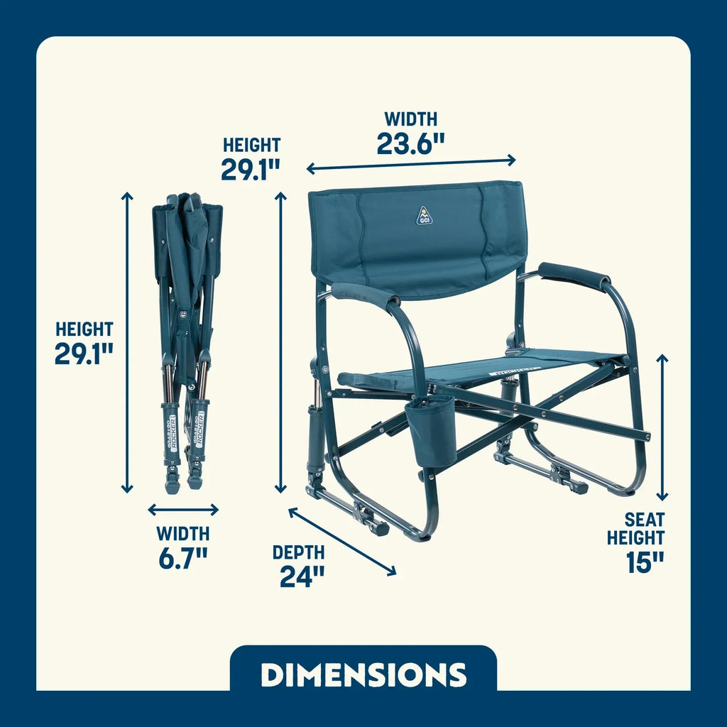 Patented Spring-Action Grab & Go Rocker - Choice 551 - Heavy-Duty Kickback Rocker with Beverage Holder Detail