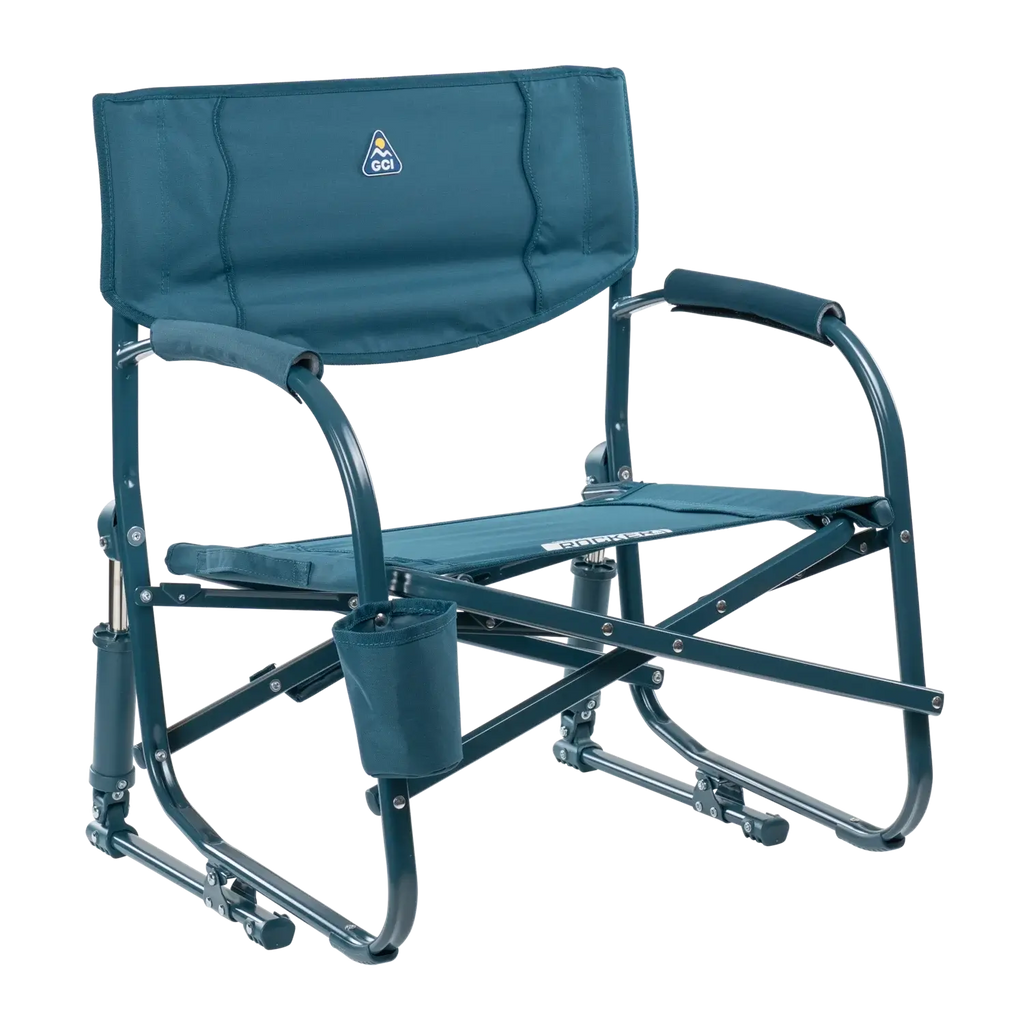 Patented Spring-Action Grab & Go Rocker - Choice 551 - Heavy-Duty Kickback Rocker with Beverage Holder - Teal