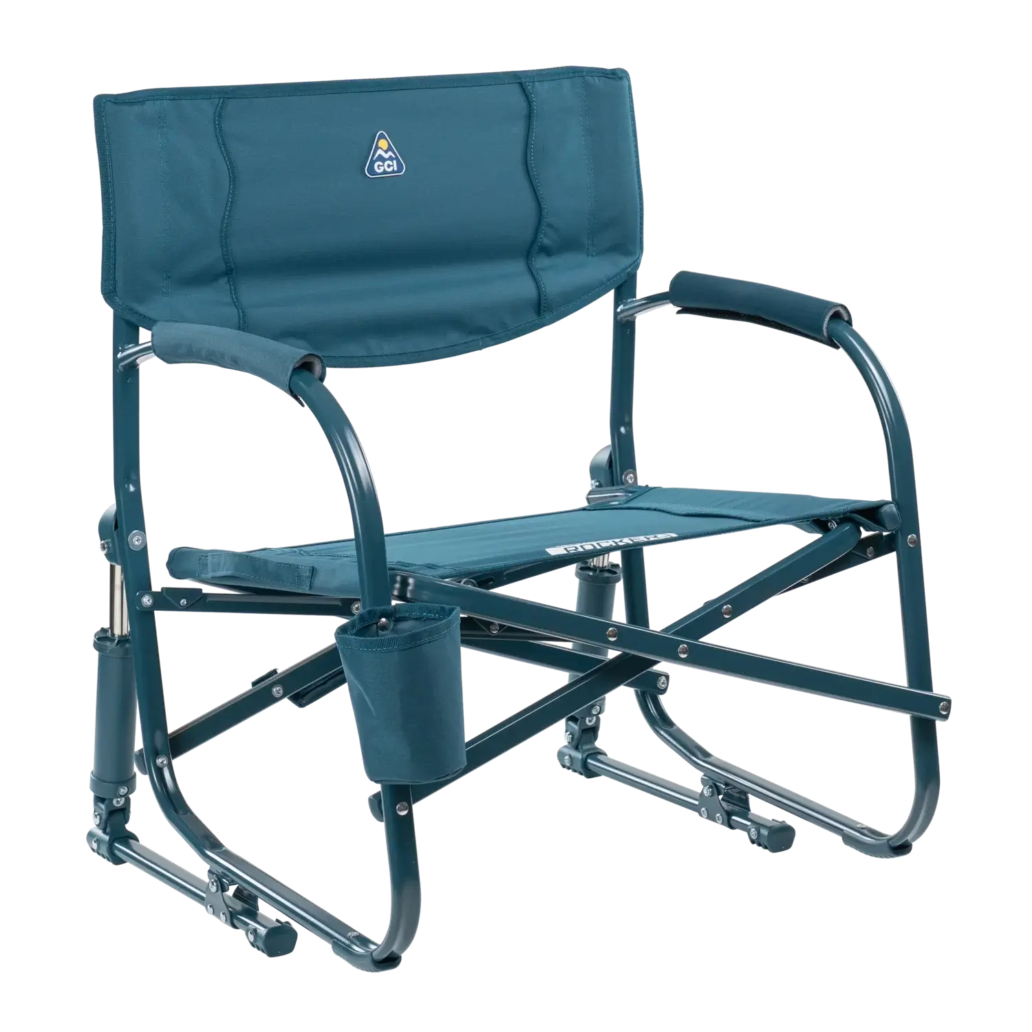 Patented Spring-Action Grab & Go Rocker - Choice 551 - Heavy-Duty Kickback Rocker with Beverage Holder - Teal