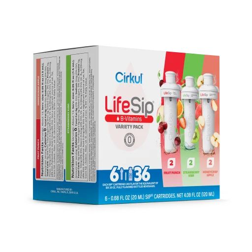 Natural Fruit Flavored LifeSip 6-Pack Variety Pack PN3A - Sugar-Free Fruit Flavor Cartridge Refill Detail