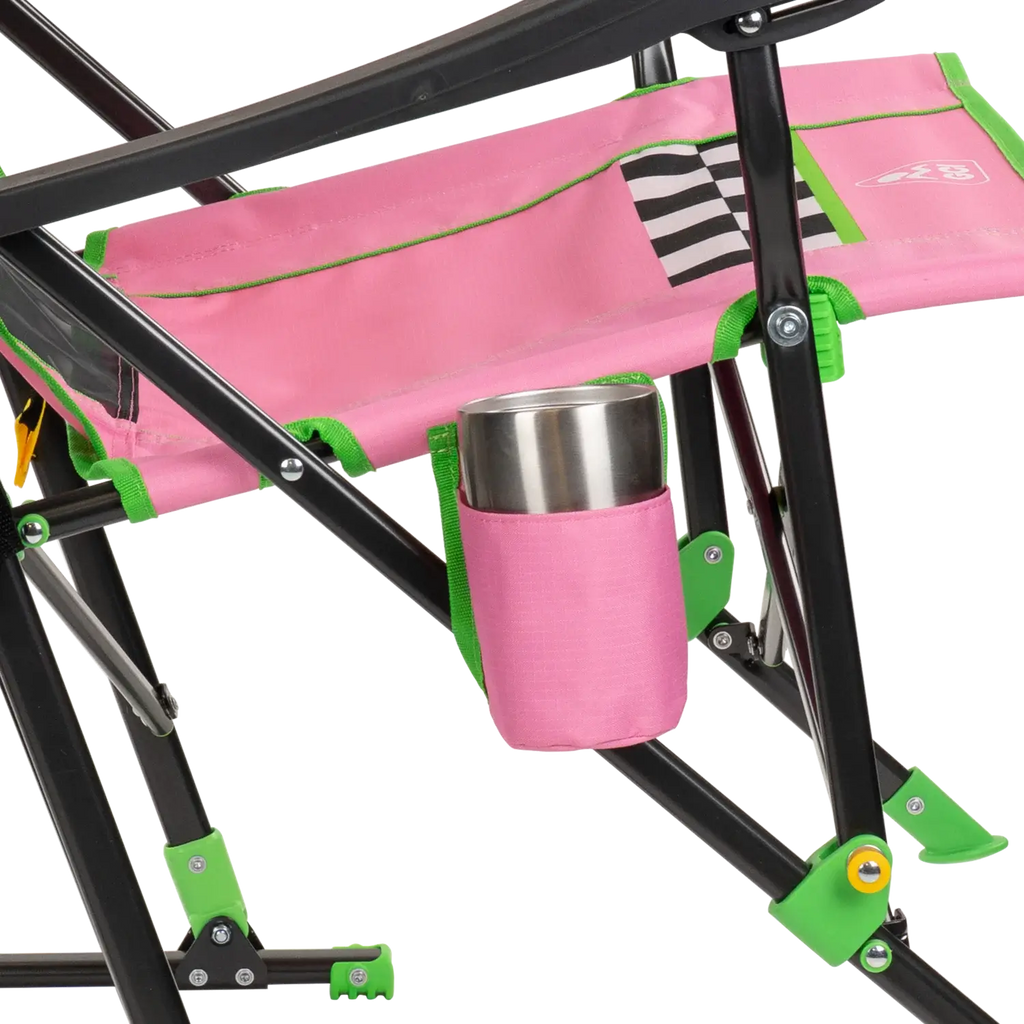 Smooth Motion RoadTrip Rocker - NASCAR For Her - Choice 560 - Patented Spring-Action Rocking Chair for Camping Detail