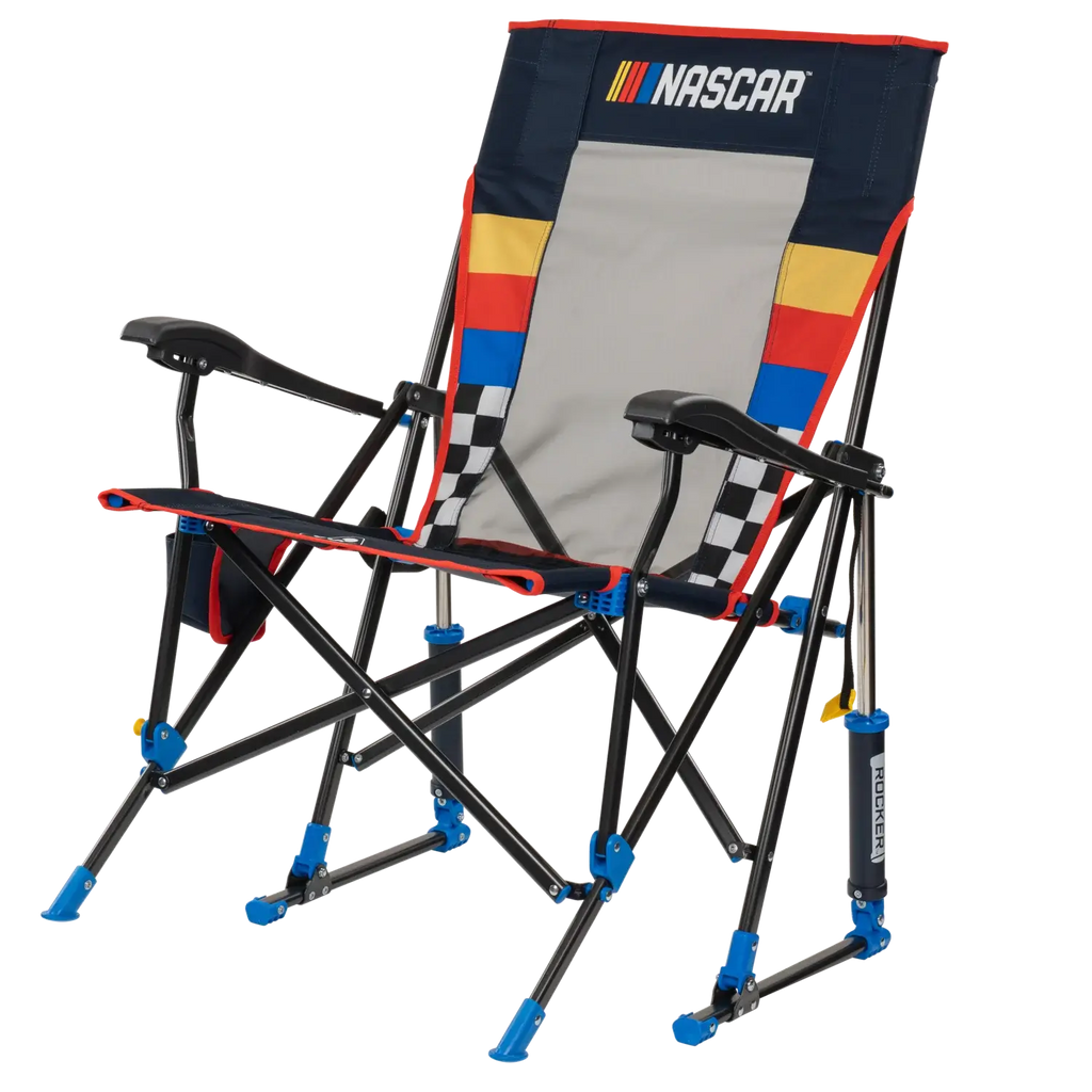 Patented Spring-Action RoadTrip Rocker - NASCAR For Him - Choice 453 - Patented Spring-Action Rocking Chair for Camping Detail