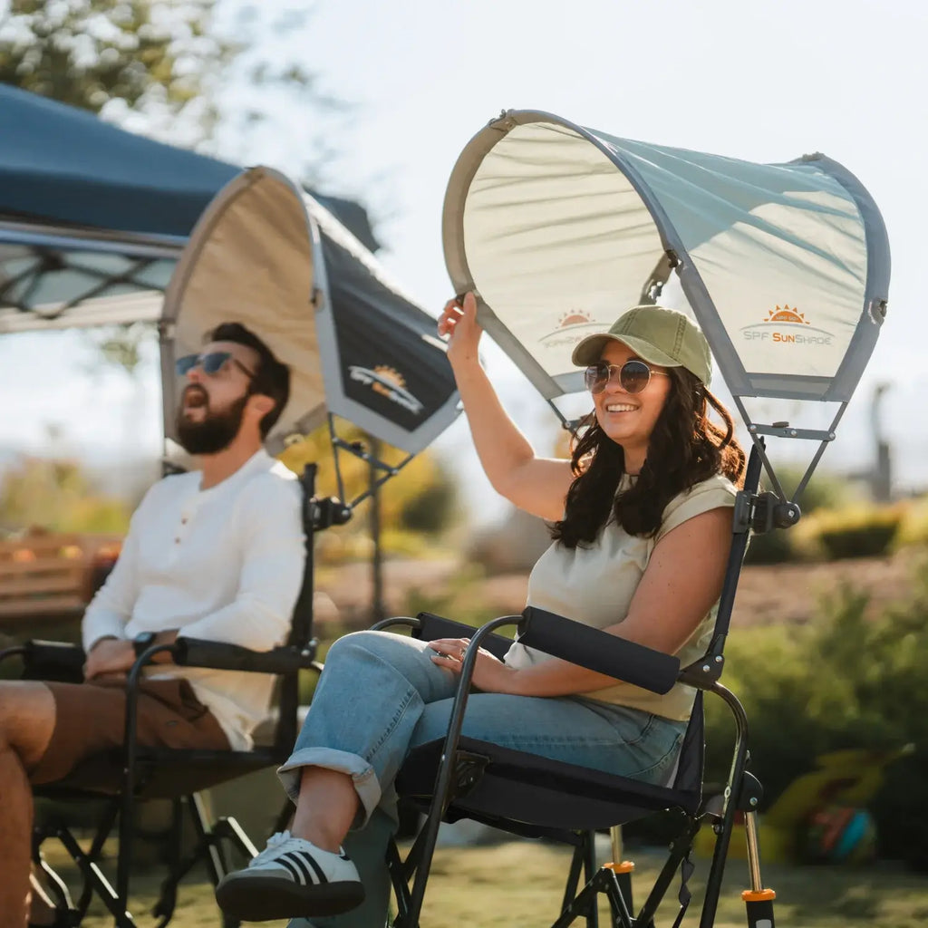 Patented Spring-Action Stowaway Rocker - Choice 794 - Heavy-Duty Kickback Rocker with Beverage Holder Detail