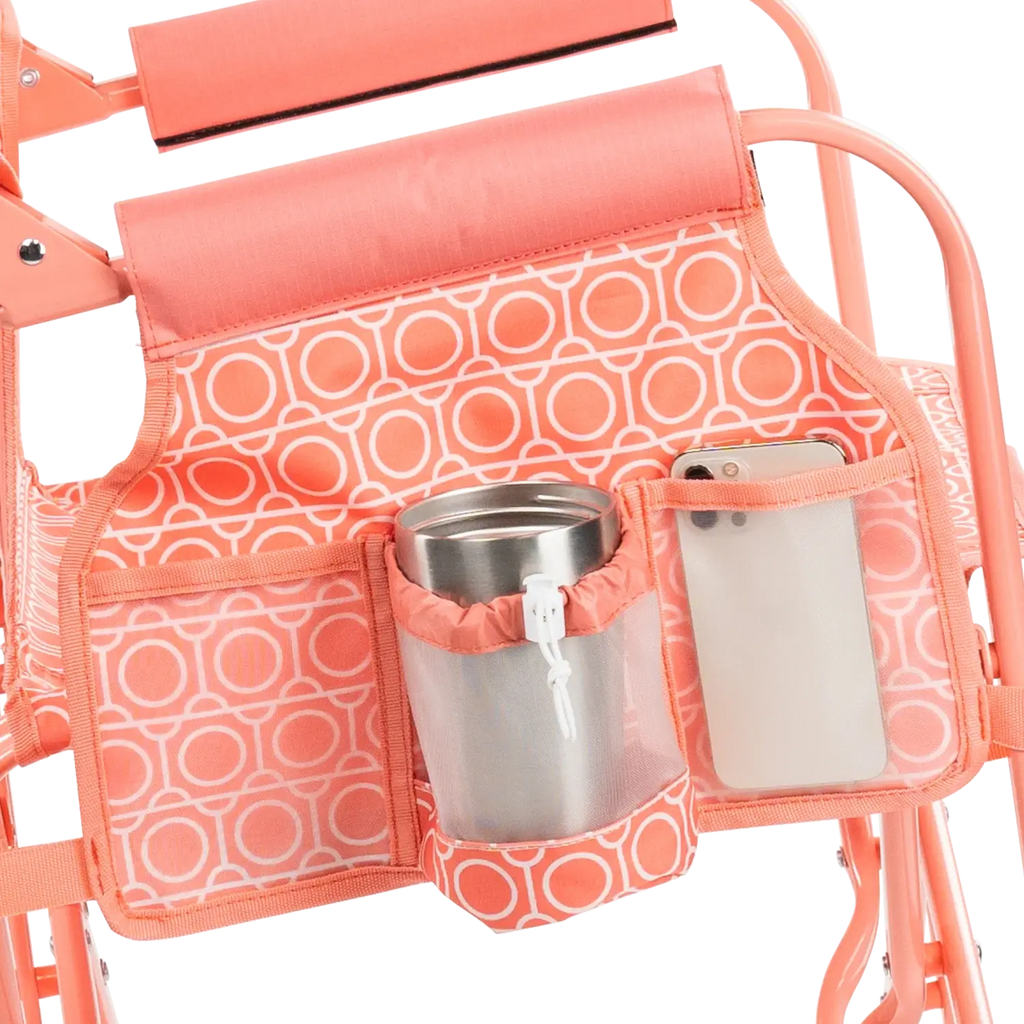 Patented Spring-Action Stowaway Rocker - Choice 794 - Heavy-Duty Kickback Rocker with Beverage Holder Detail