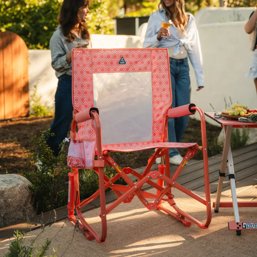 Patented Spring-Action Stowaway Rocker - Choice 794 - Heavy-Duty Kickback Rocker with Beverage Holder Detail