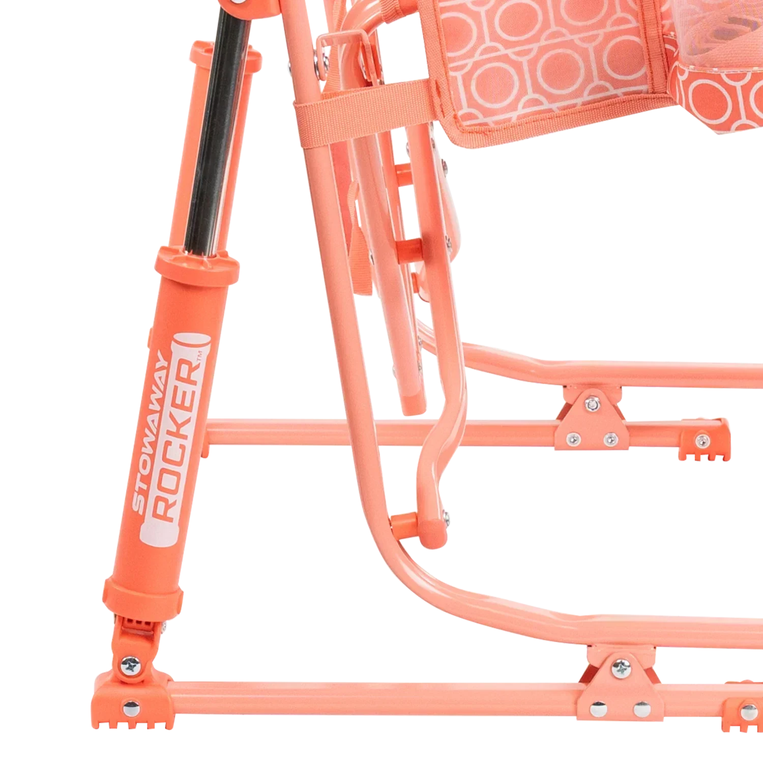 Patented Spring-Action Stowaway Rocker - Choice 794 - Heavy-Duty Kickback Rocker with Beverage Holder Detail