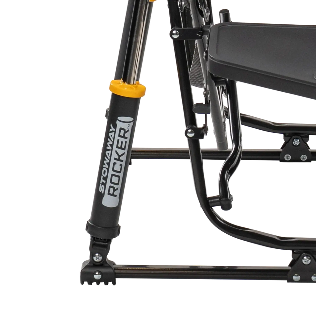 Patented Spring-Action Stowaway Rocker with Side Table - Choice 253 - Freestyle Rocker Portable Outdoor Folding Chair Detail