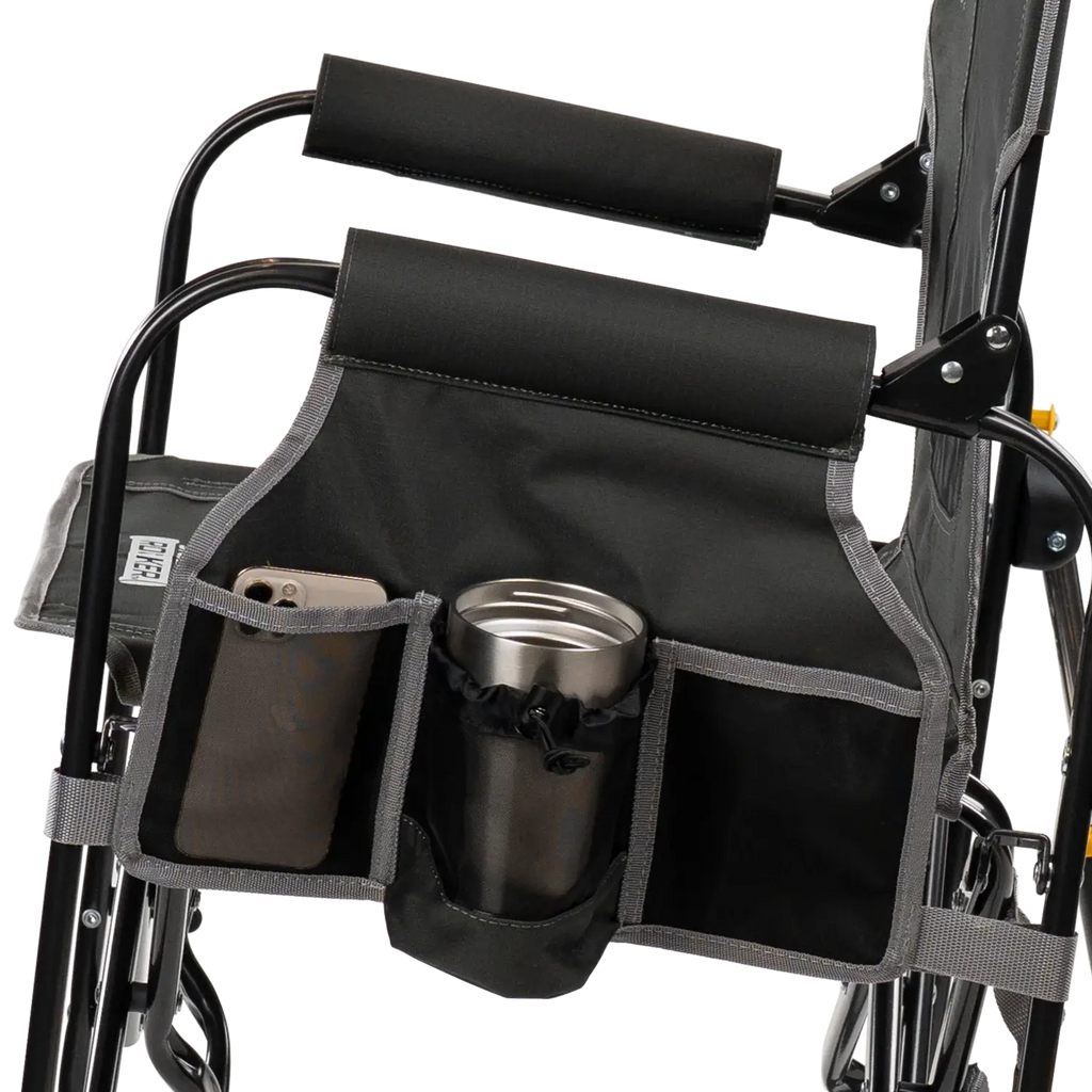 Patented Spring-Action Stowaway Rocker with Side Table - Choice 253 - Freestyle Rocker Portable Outdoor Folding Chair Detail